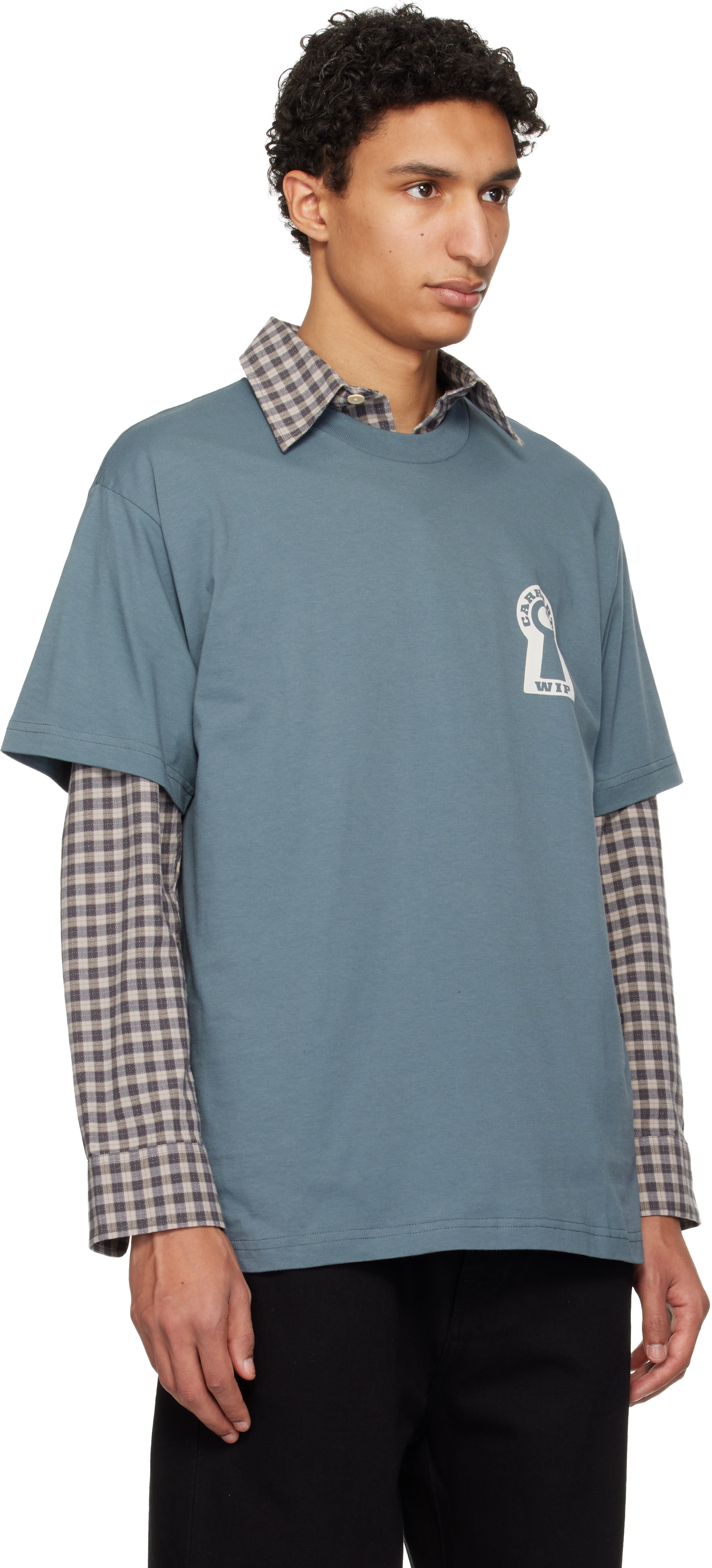 Carhartt Work In Progress - 블루 S/S 오가닉 코튼 티셔츠