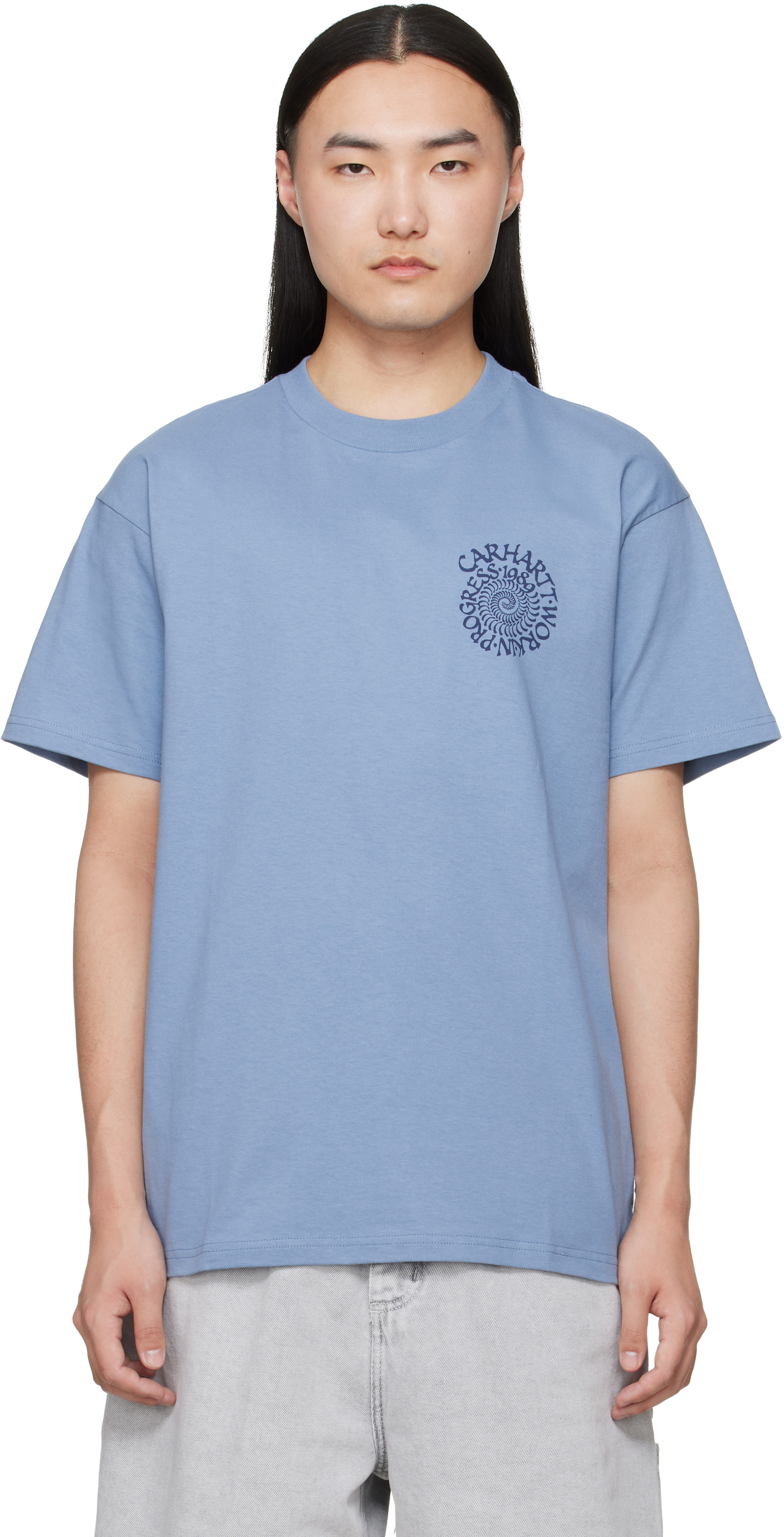 Carhartt Work In Progress - 블루 스파이럴 티셔츠