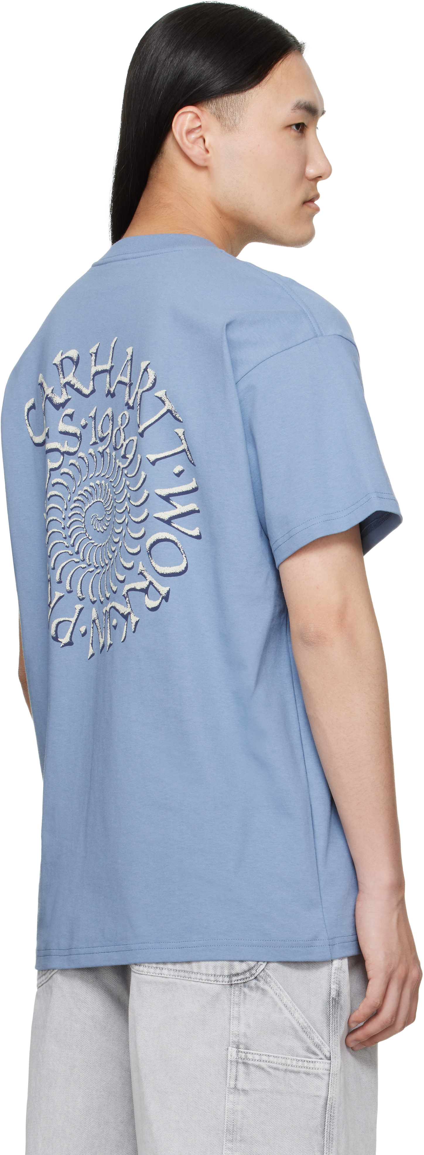Carhartt Work In Progress - 블루 스파이럴 티셔츠