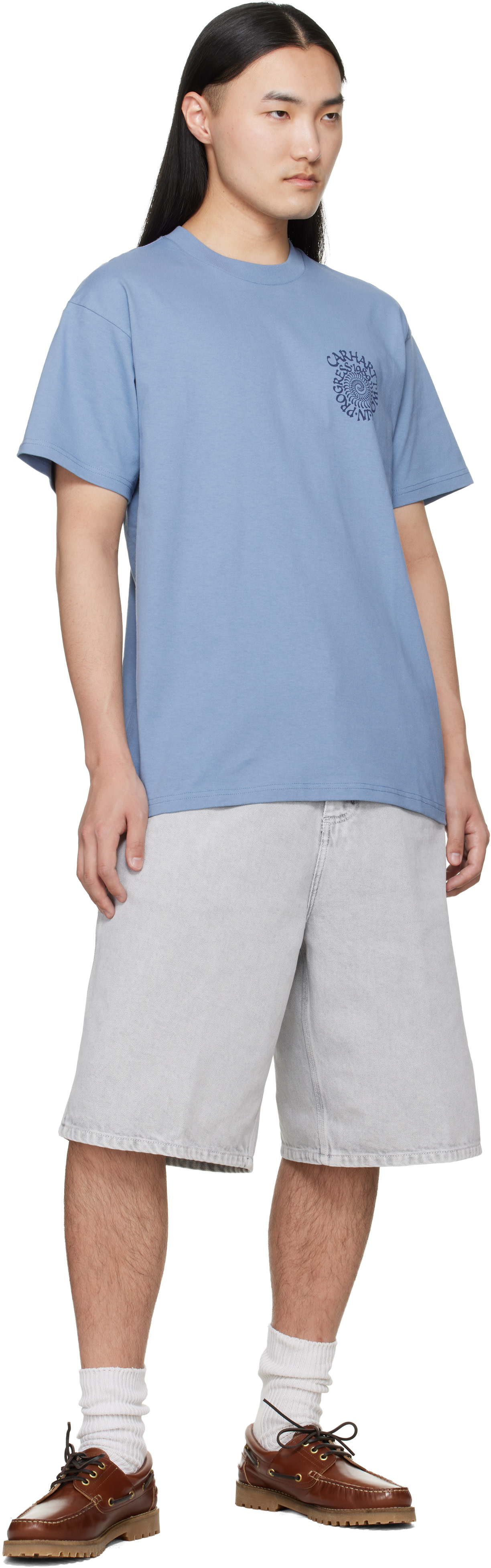 Carhartt Work In Progress - 블루 스파이럴 티셔츠