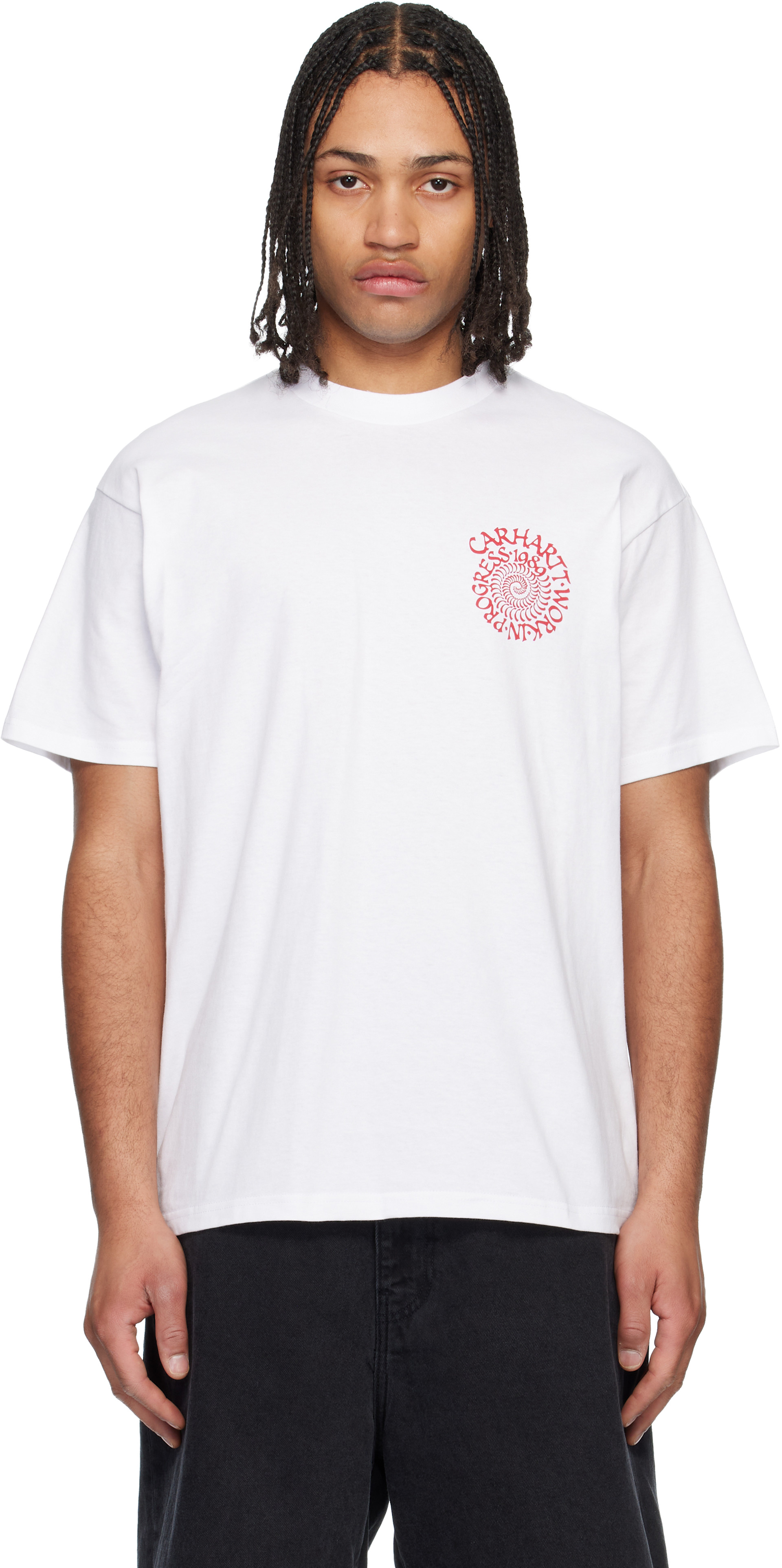 Carhartt Work In Progress - 화이트 스파이럴 티셔츠