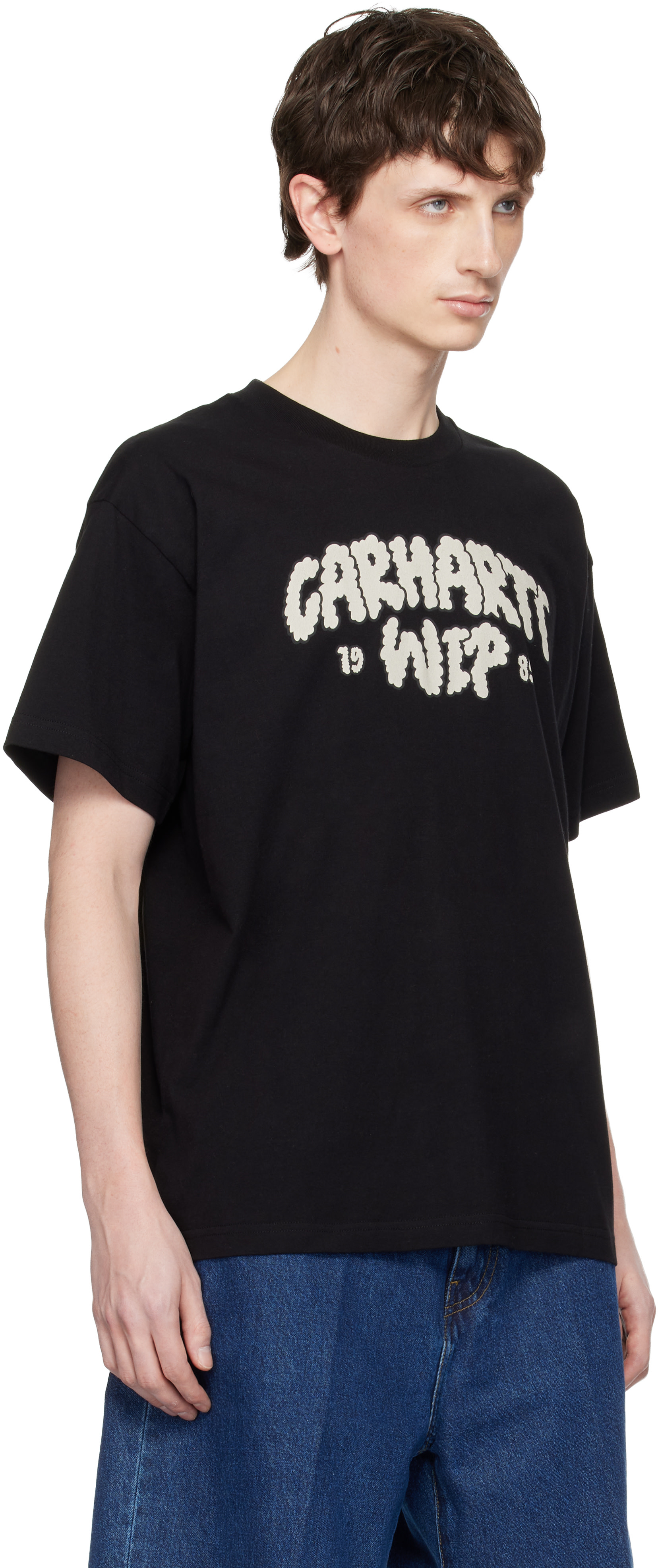 Carhartt Work In Progress - 블랙 클라우드 스크립트 티셔츠