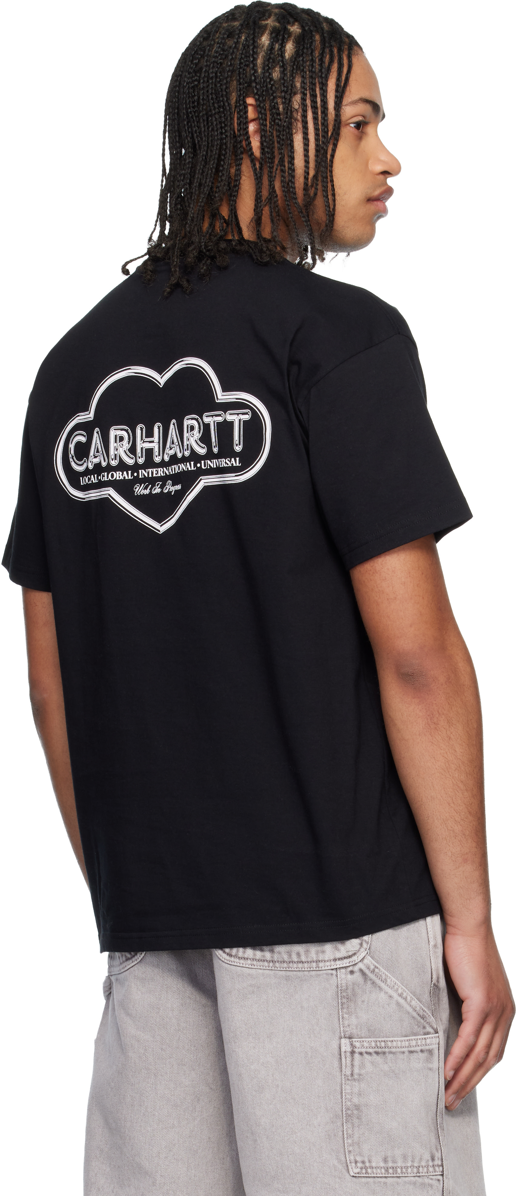 Carhartt Work In Progress - 블랙 클라우드 하트 티셔츠