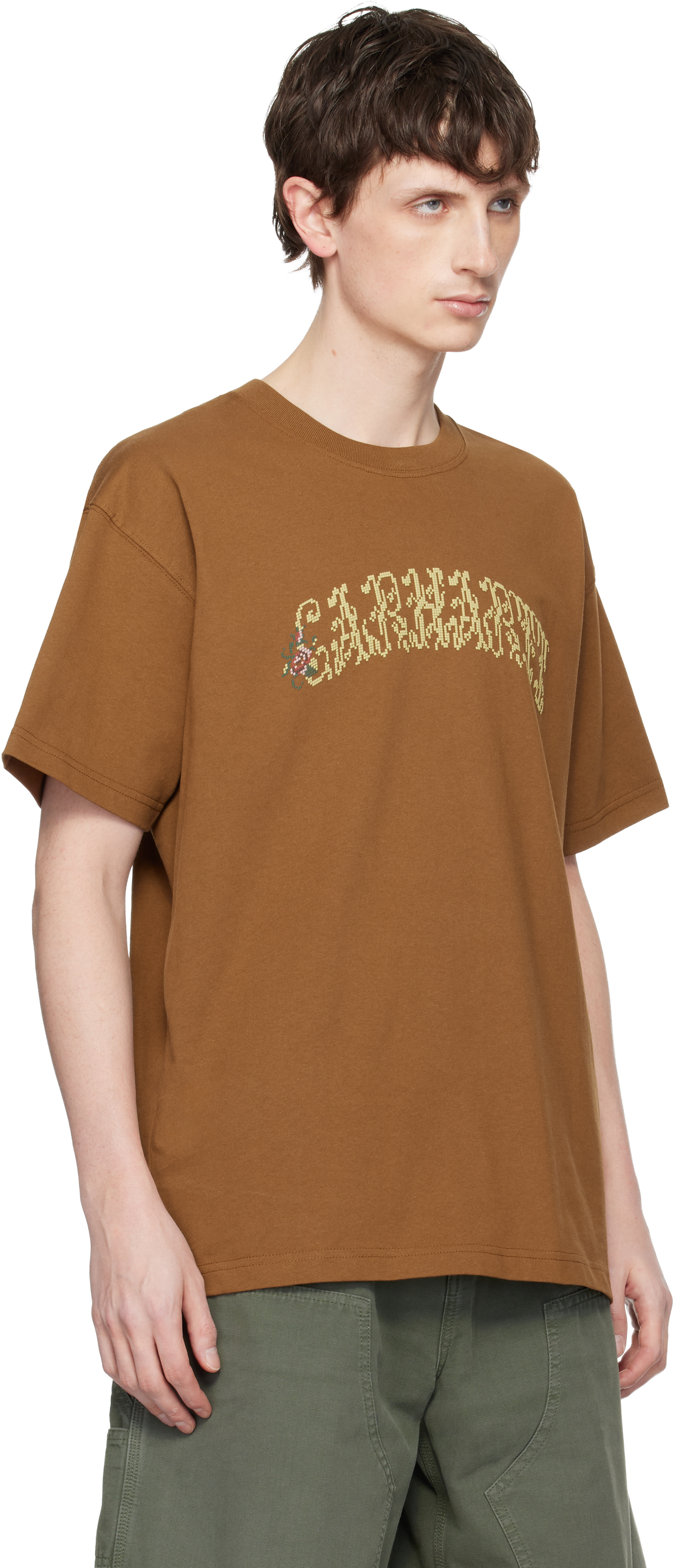 Carhartt Work In Progress - 탠 모노그램 티셔츠