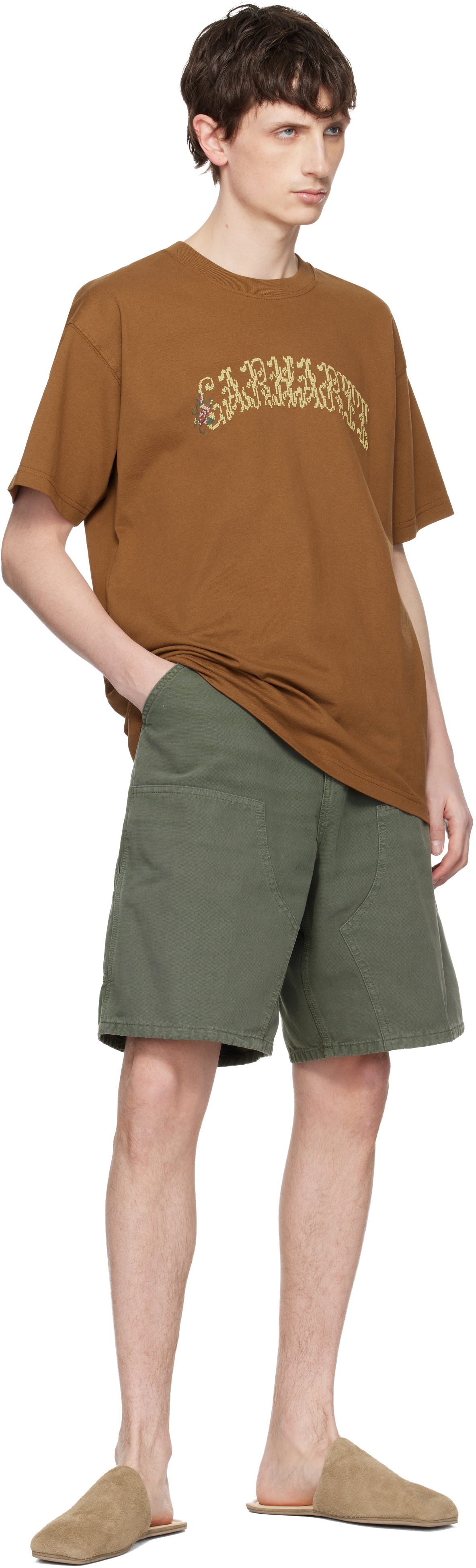 Carhartt Work In Progress - 탠 모노그램 티셔츠