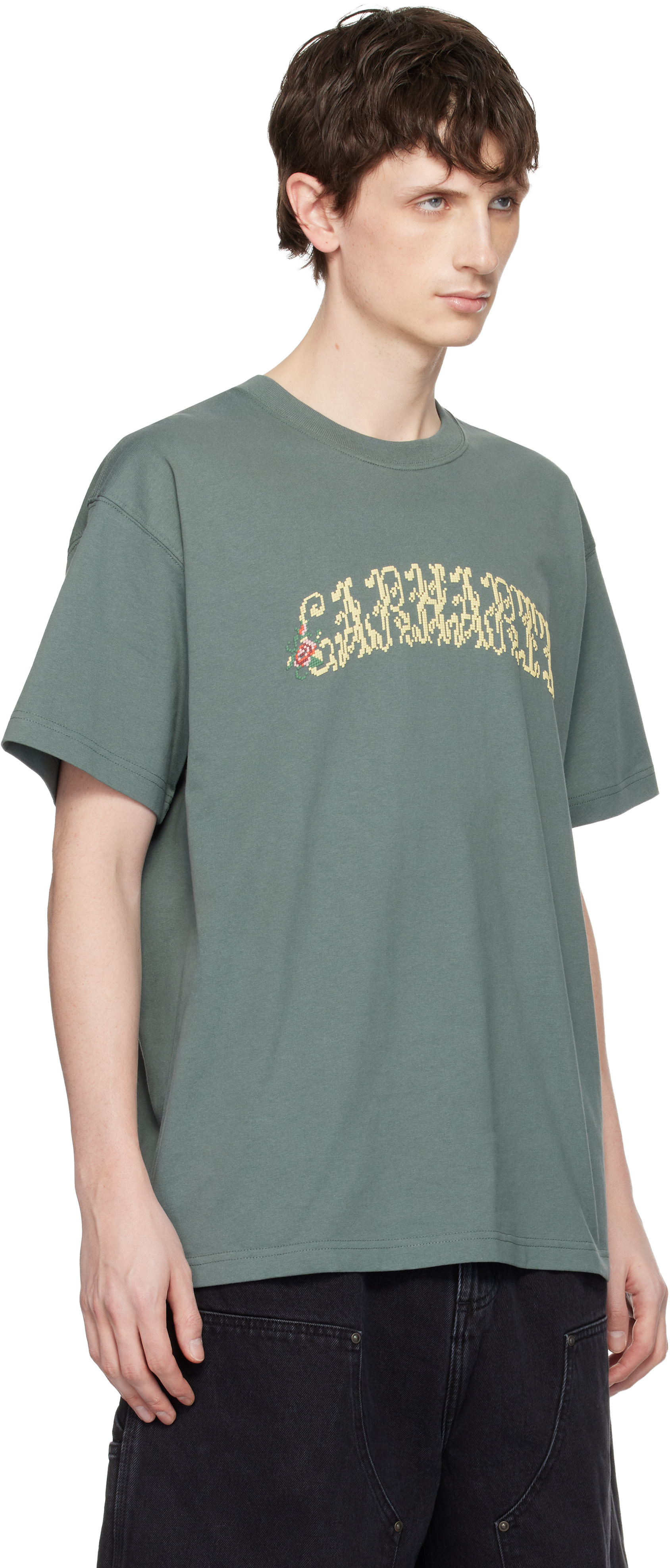 Carhartt WORK IN PROGRESS ストライカー シャツ L Carhartt Work In Progress: Green Monogram T-shirt | SSENSE