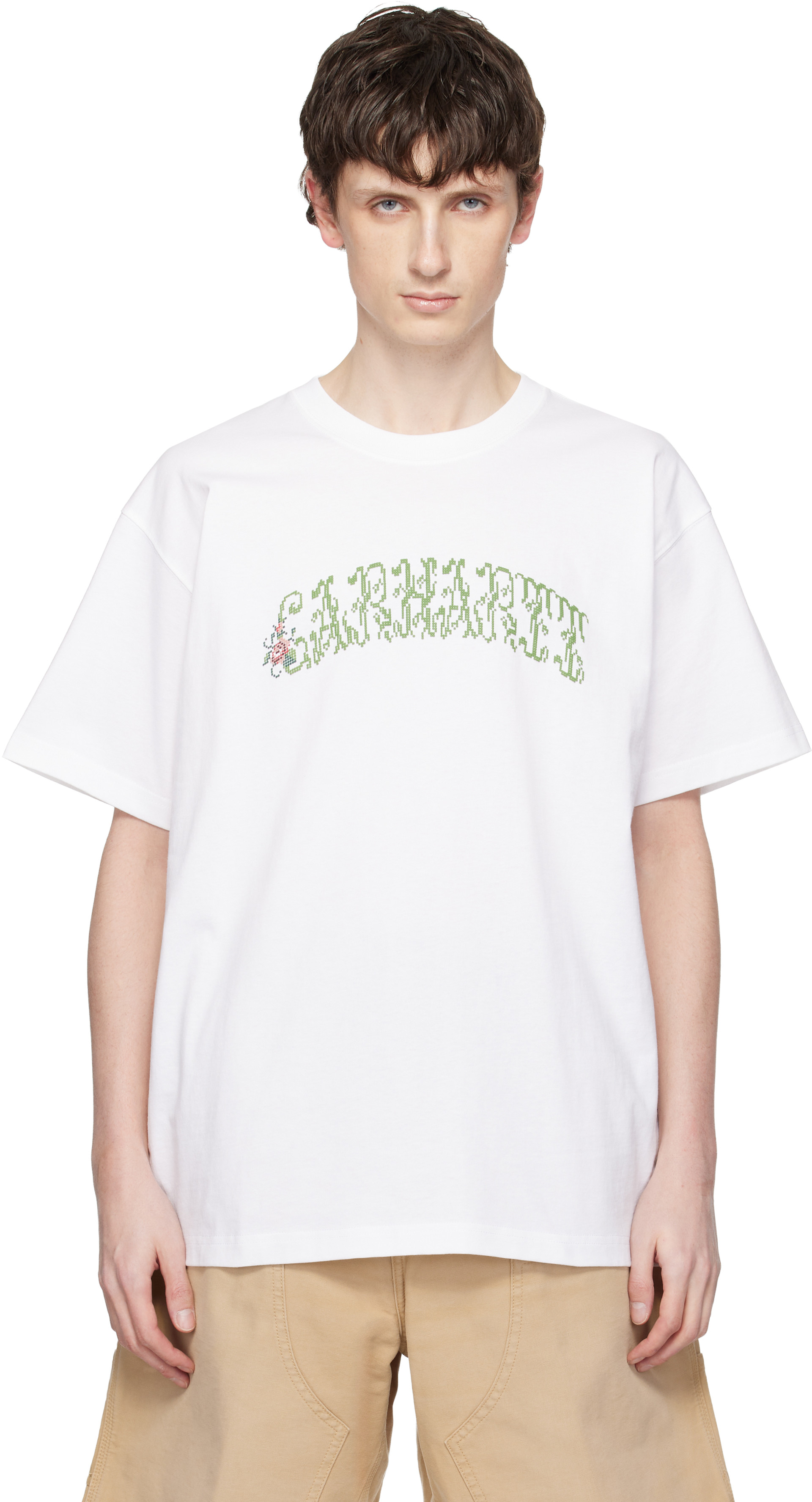 Carhartt Work In Progress - 화이트 모노그램 티셔츠