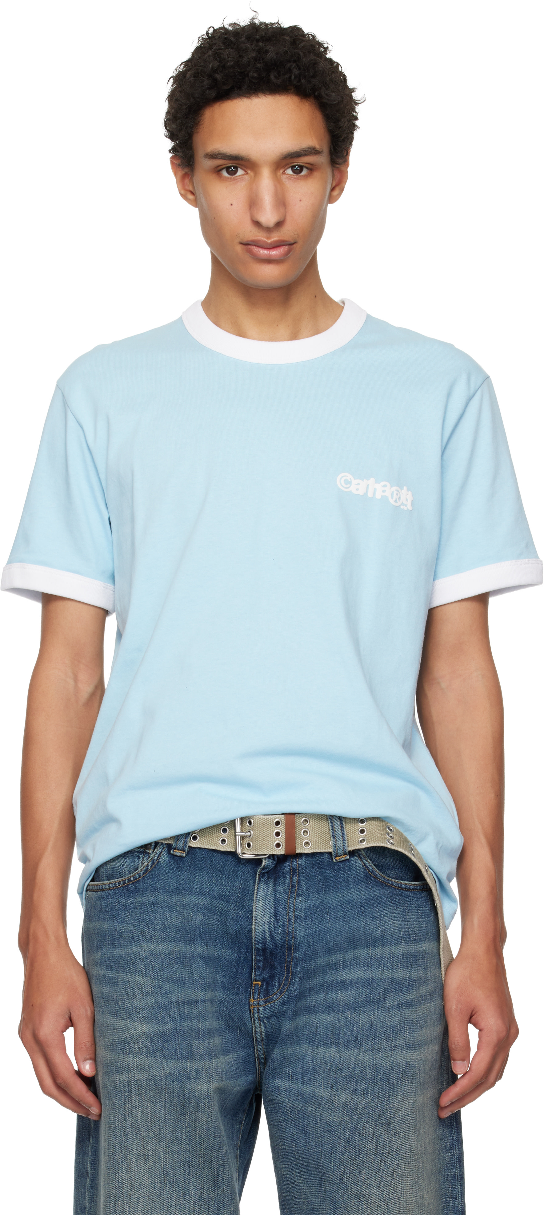 Carhartt Work In Progress - 블루 S/S Lp 링거 티셔츠