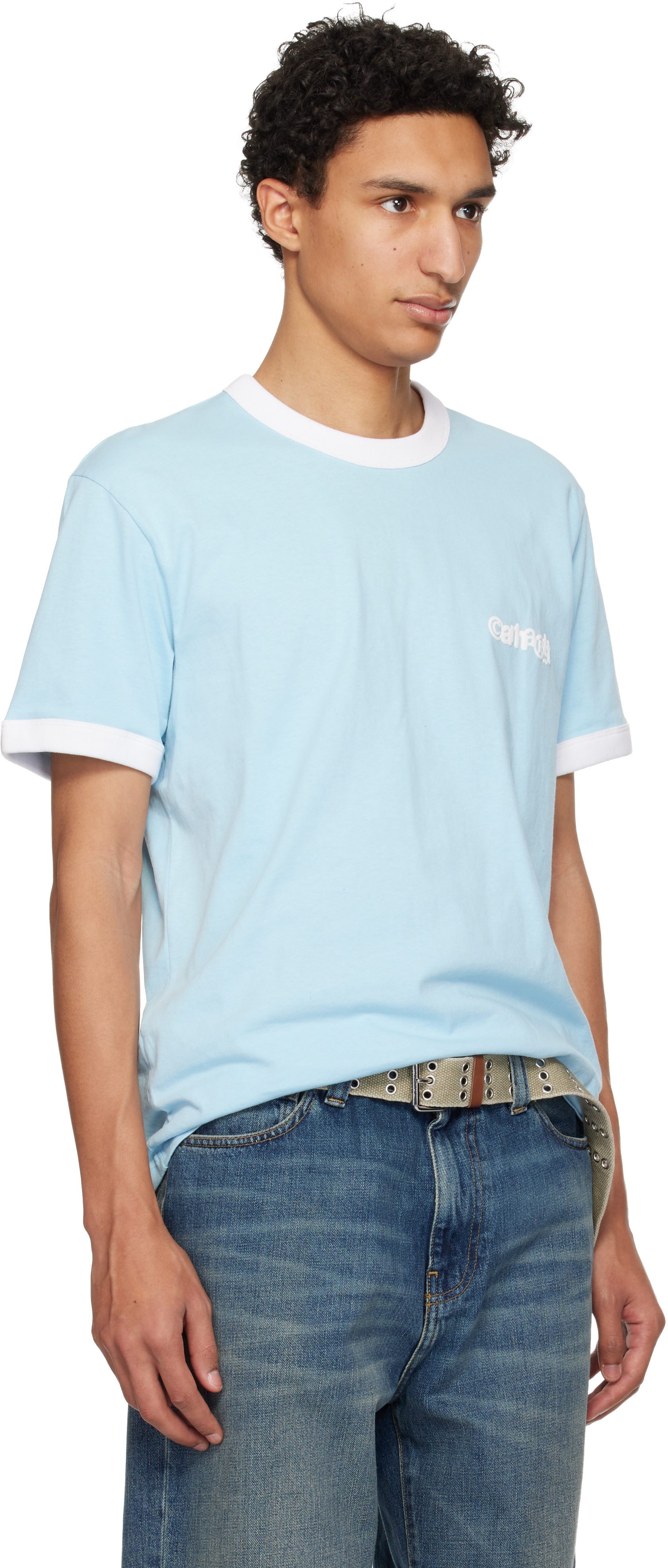 Carhartt Work In Progress - 블루 S/S Lp 링거 티셔츠