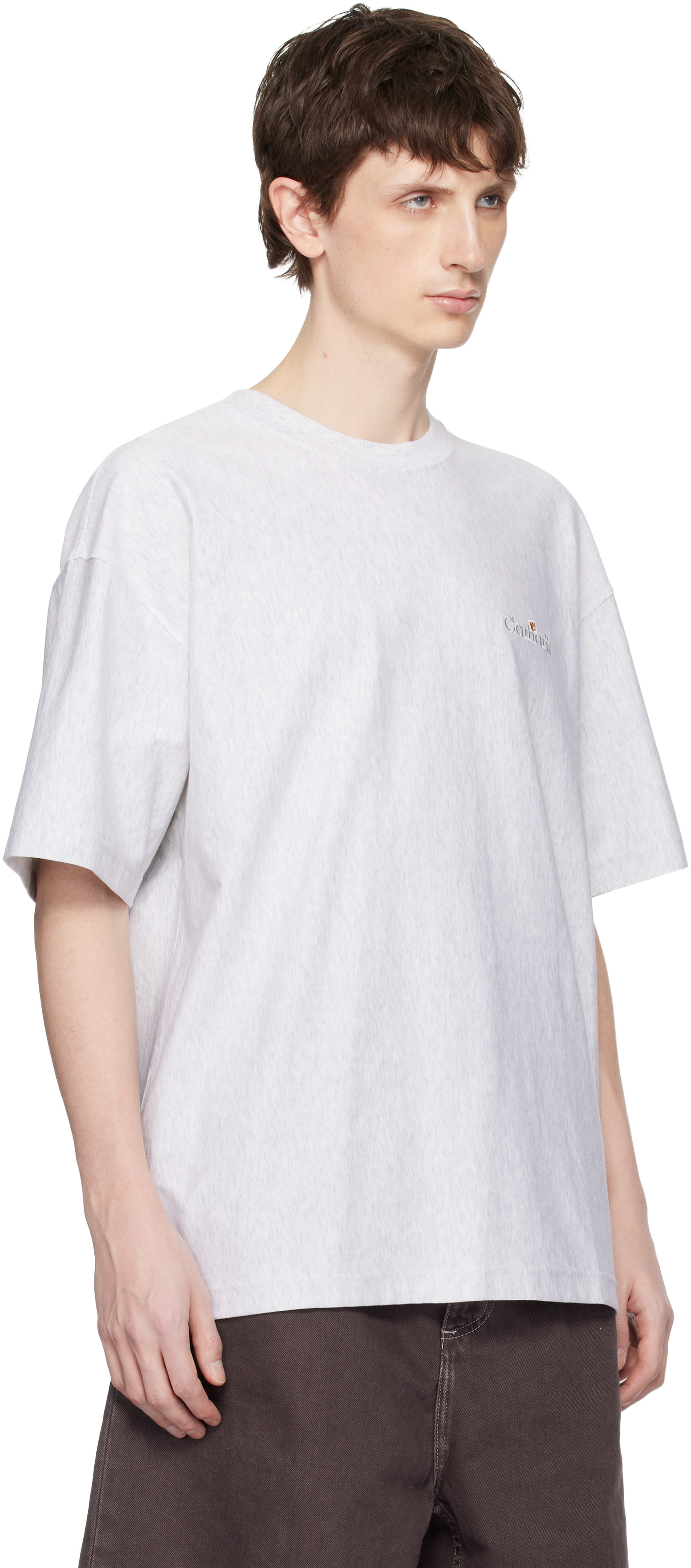 Carhartt Work In Progress: Gray WIP Label T-shirt | SSENSE