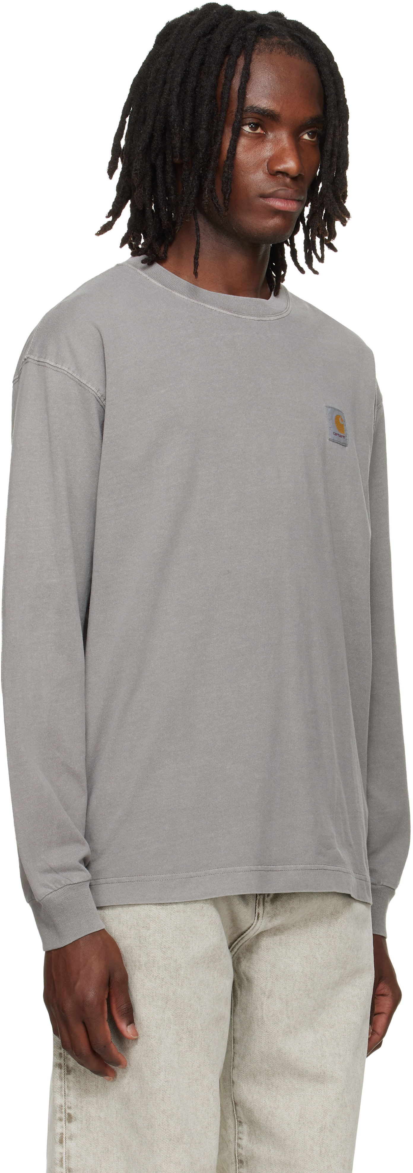 Carhartt Work In Progress: Gray Long Sleeve Nelson T-shirt | SSENSE