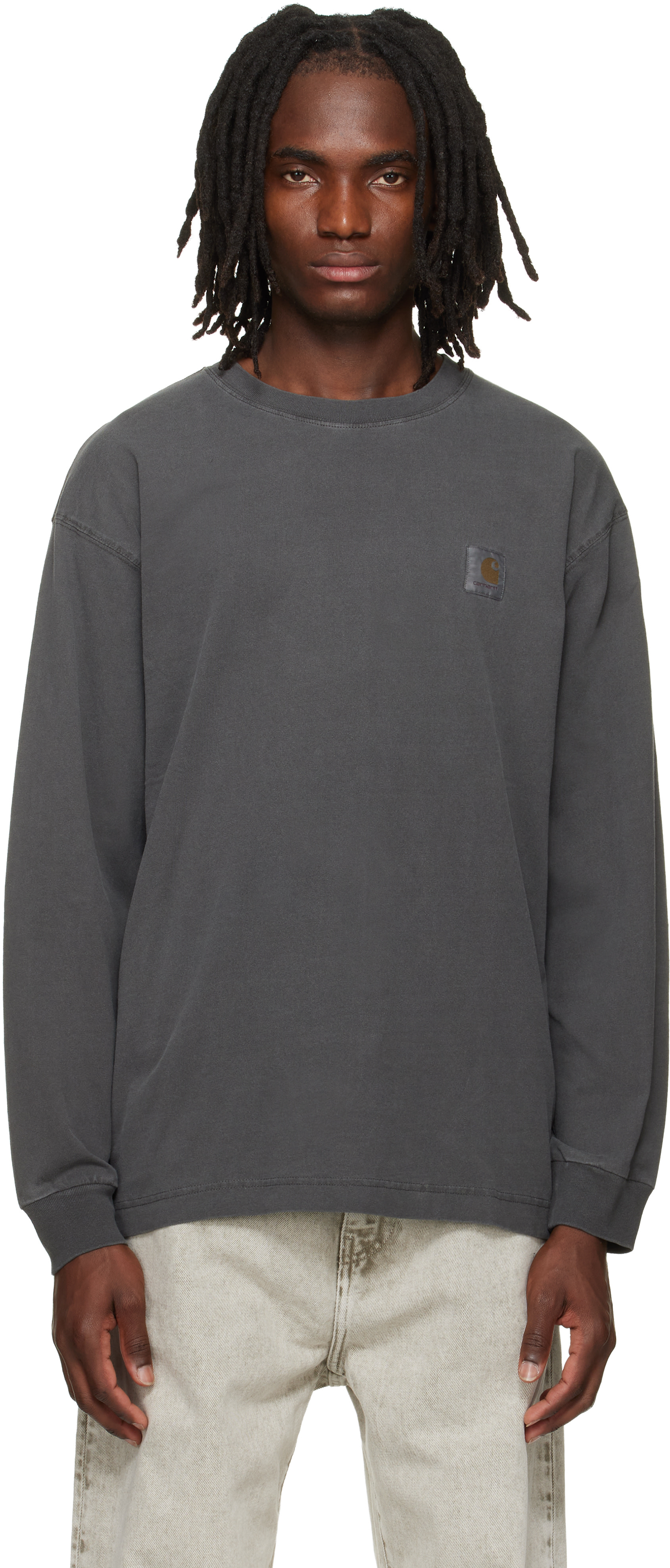 ジ*ギ様 ロングtシャツ　スウェット グレー Carhartt Work In Progress: グレー Nelson 長袖Tシャツ | SSENSE 日本