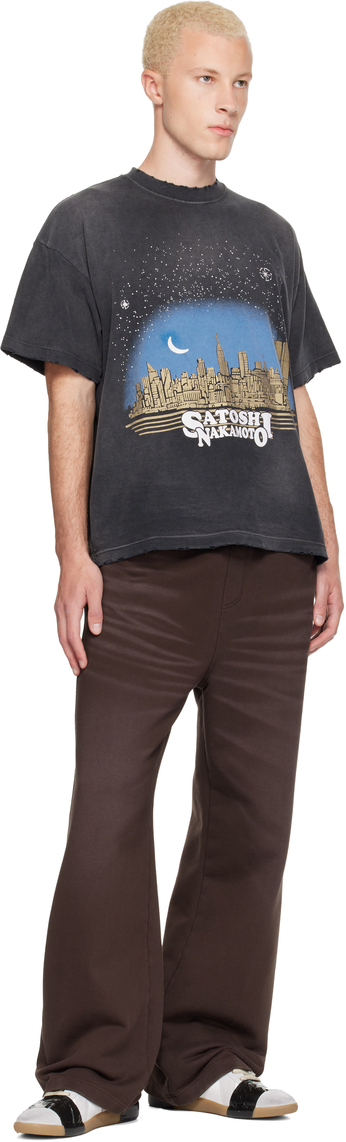 Satoshi Nakamoto: Gray Tourist T-shirt | SSENSE