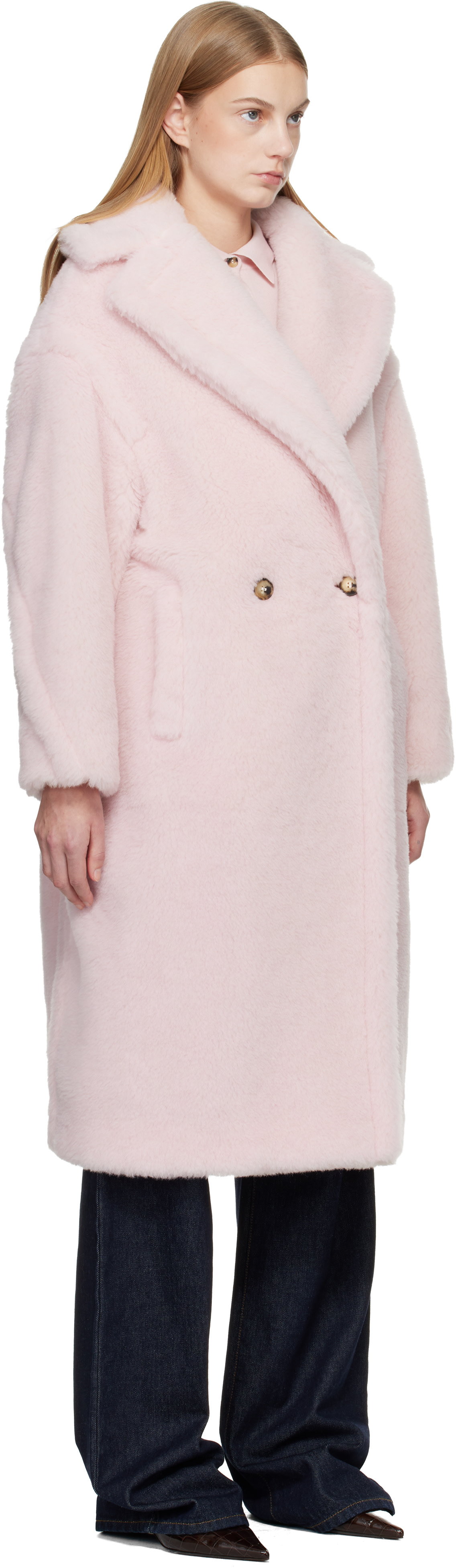Max Mara: ピンク Tedgirl コート | SSENSE 日本