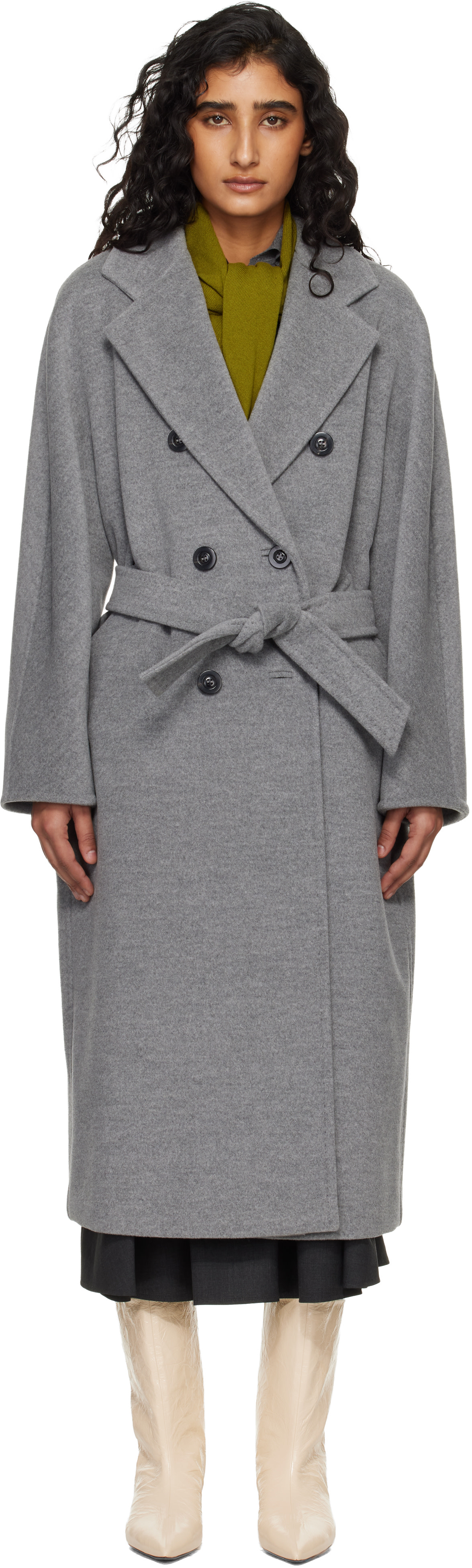 Max Mara: グレー Madam 101801 Icon コート | SSENSE 日本