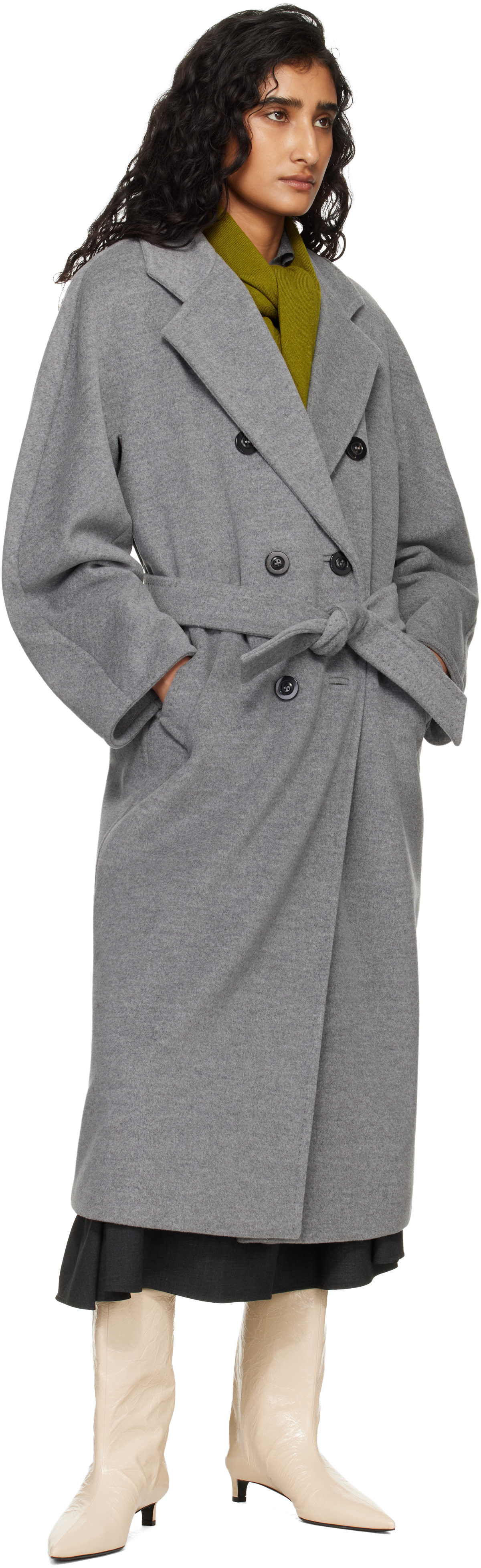 Max Mara: グレー Madam 101801 Icon コート | SSENSE 日本