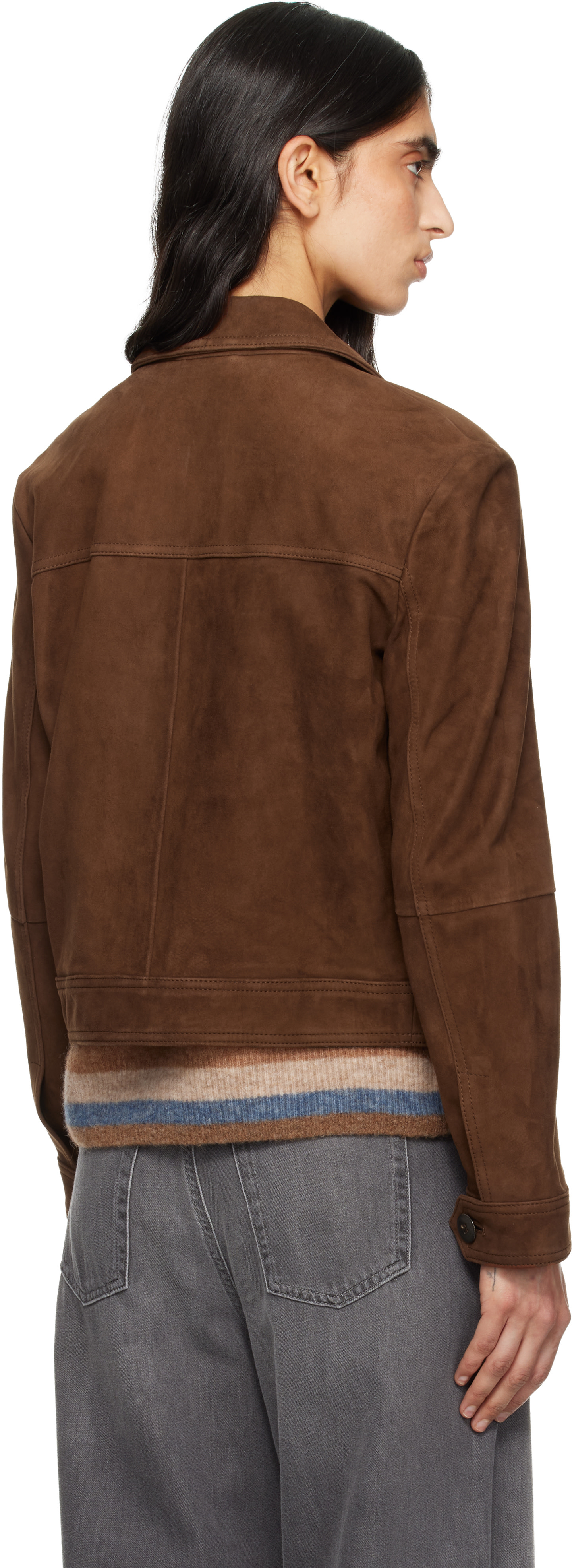 Max Mara - Blouson Baia brun clair en suède