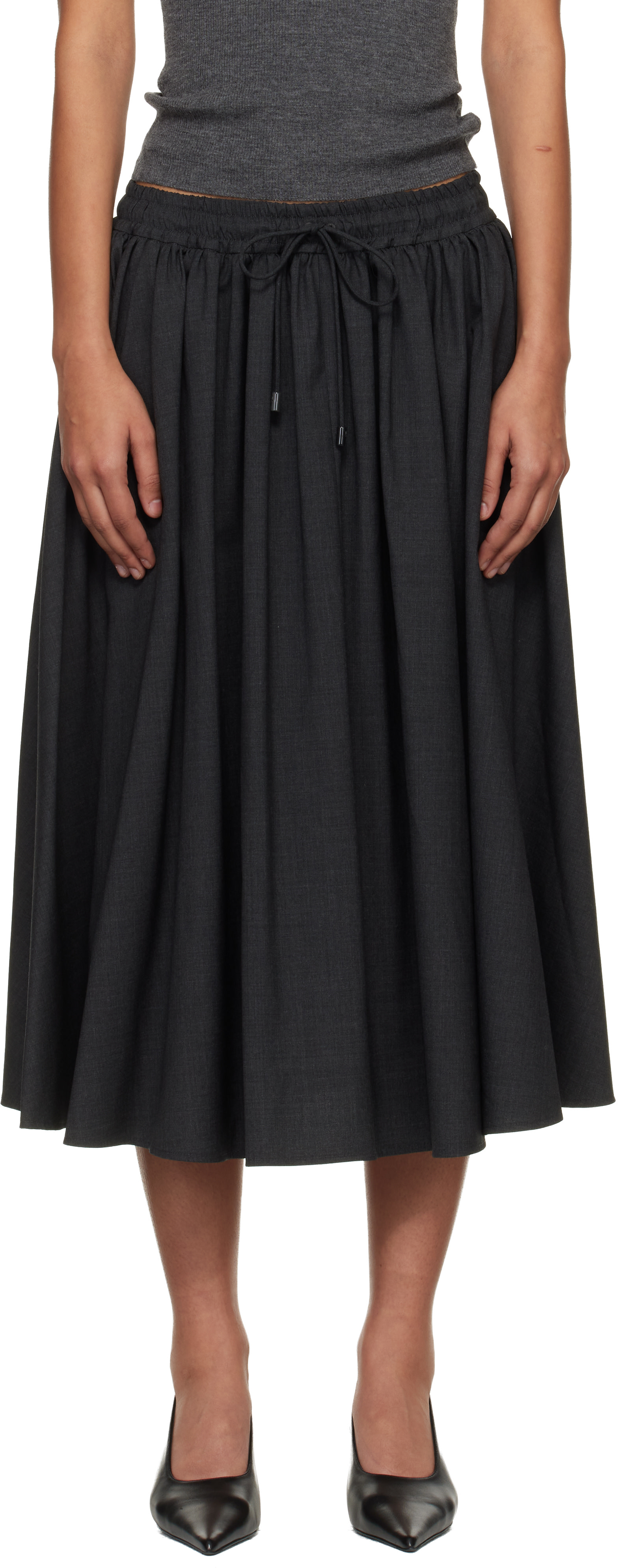 Max Mara - Jupe midi Livrea grise