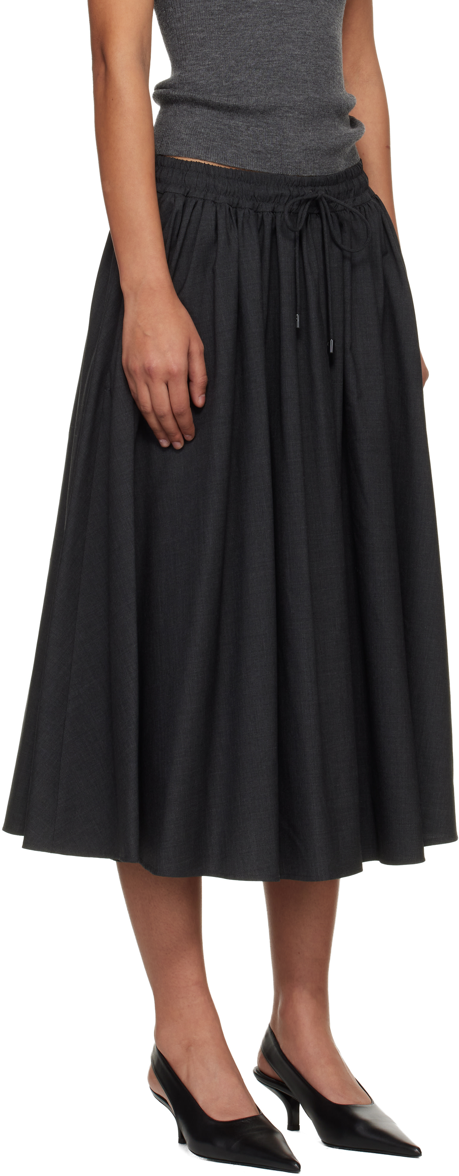 Max Mara - Jupe midi Livrea grise