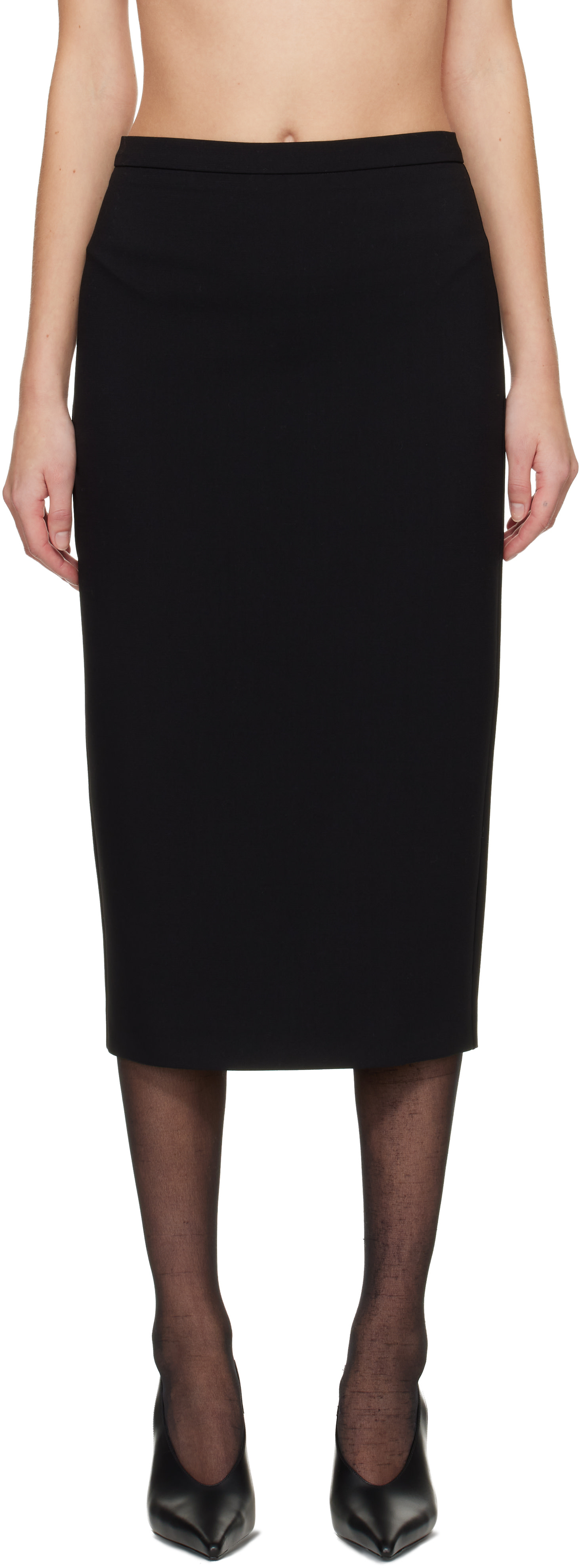 Max Mara - Jupe midi Mxmotre noire