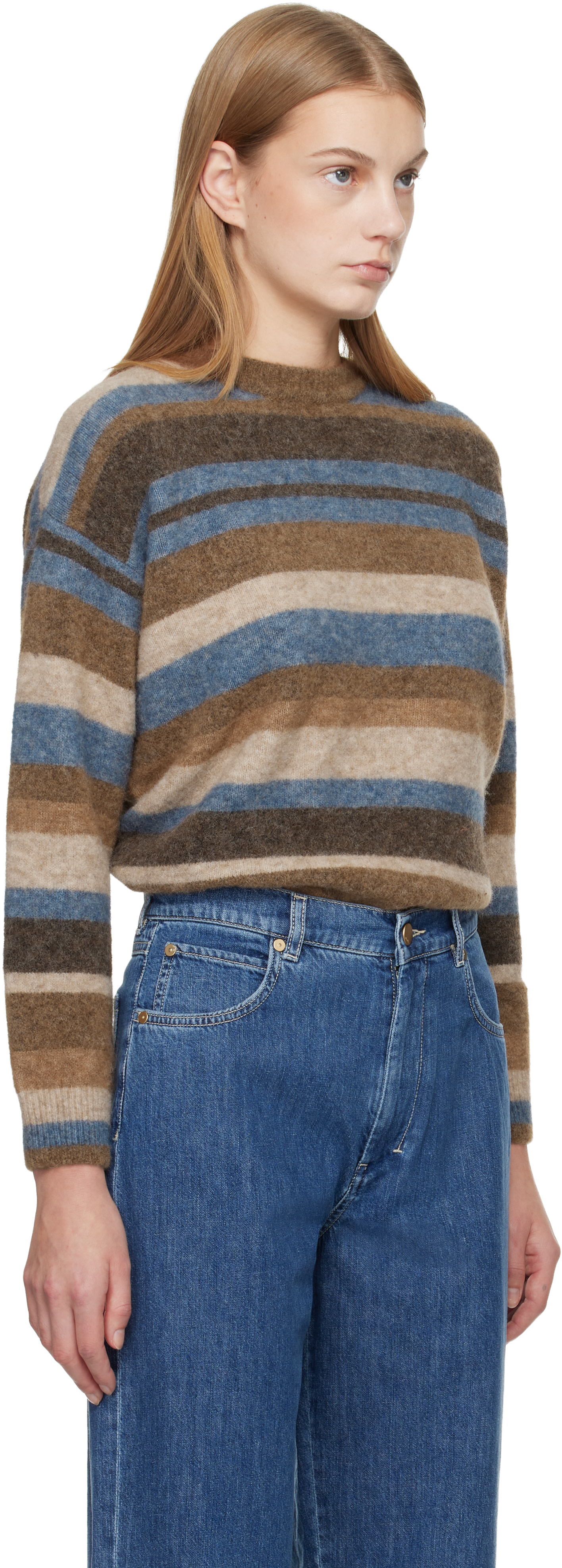 Max Mara - Pull Smmvolare beige et bleu