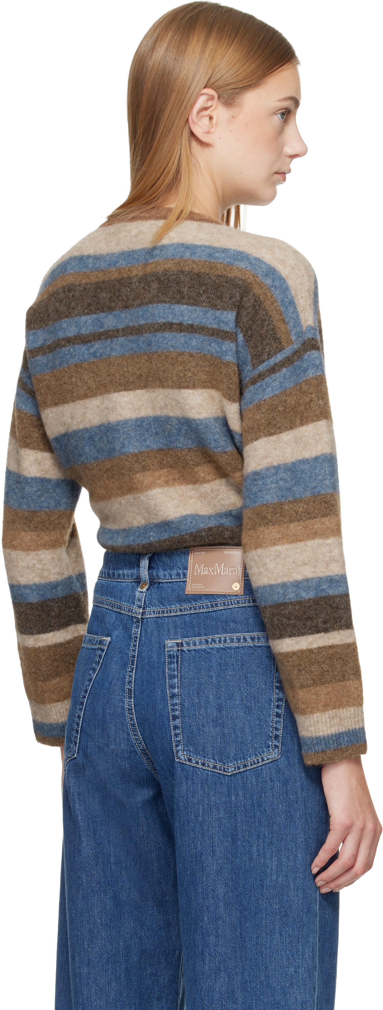 Max Mara - Pull Smmvolare beige et bleu