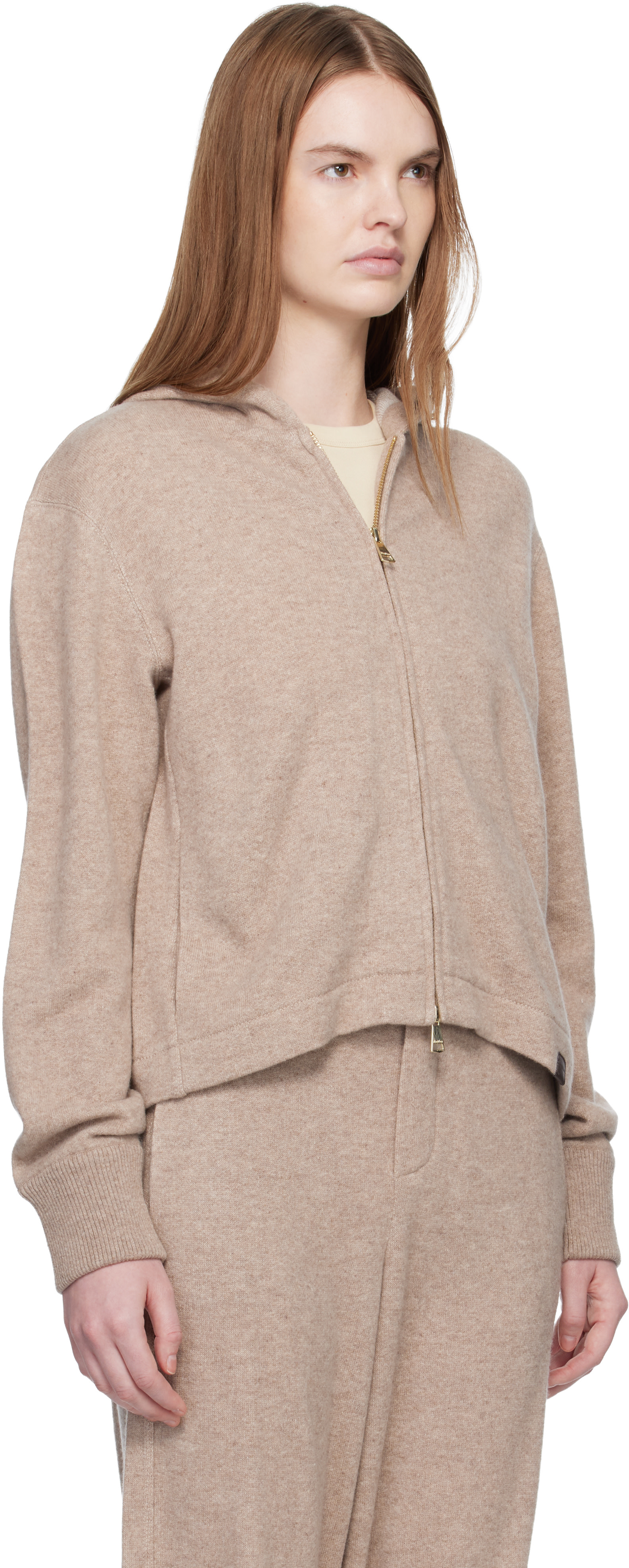Max Mara - Pull à capuche Mxpfilm beige