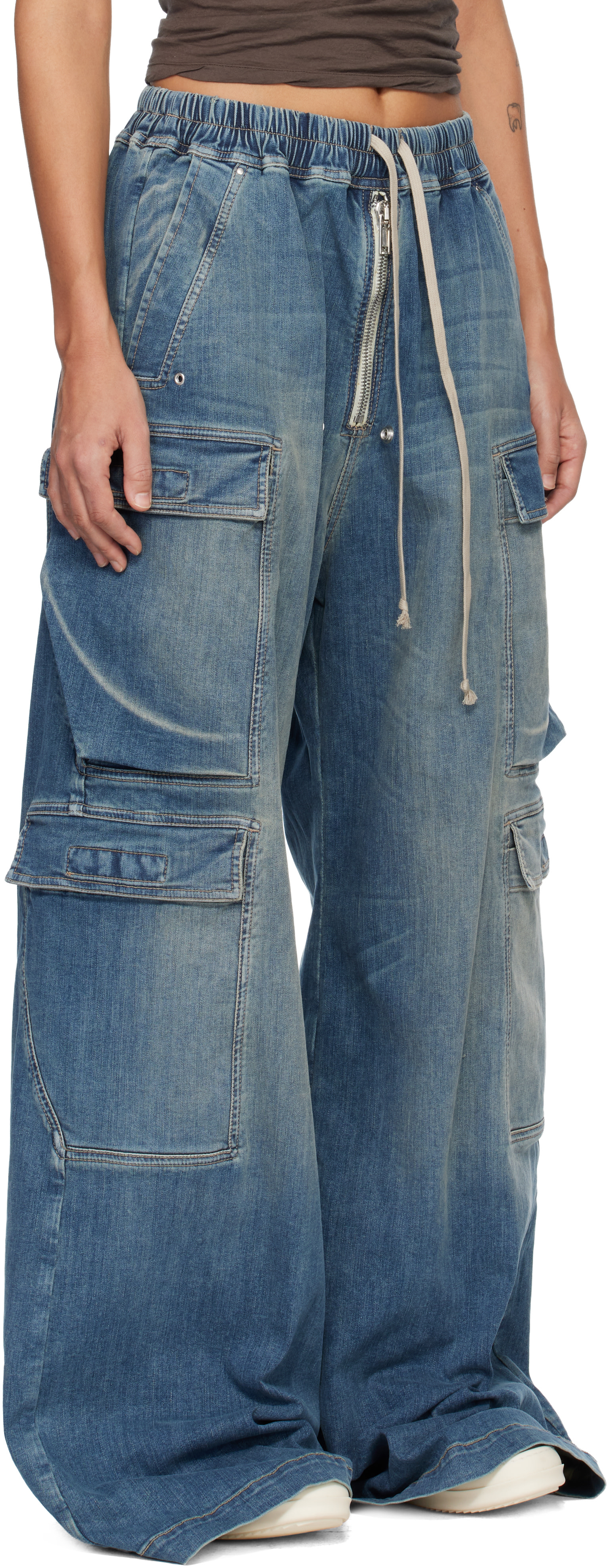 Rick Owens DRKSHDW: ブルー Temple Double Cargo Jumbo Belas 