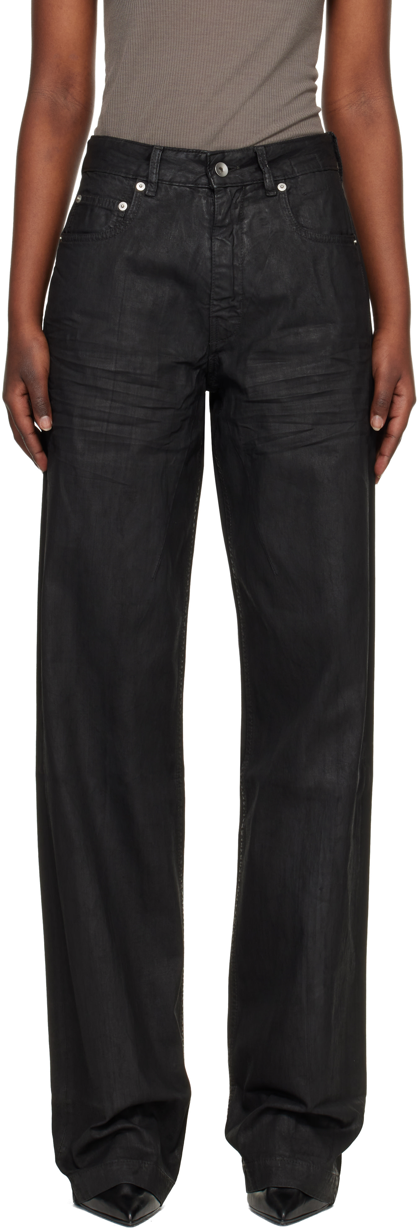 Rick Owens DRKSHDW: ブラック Temple Geth ジーンズ | SSENSE 日本