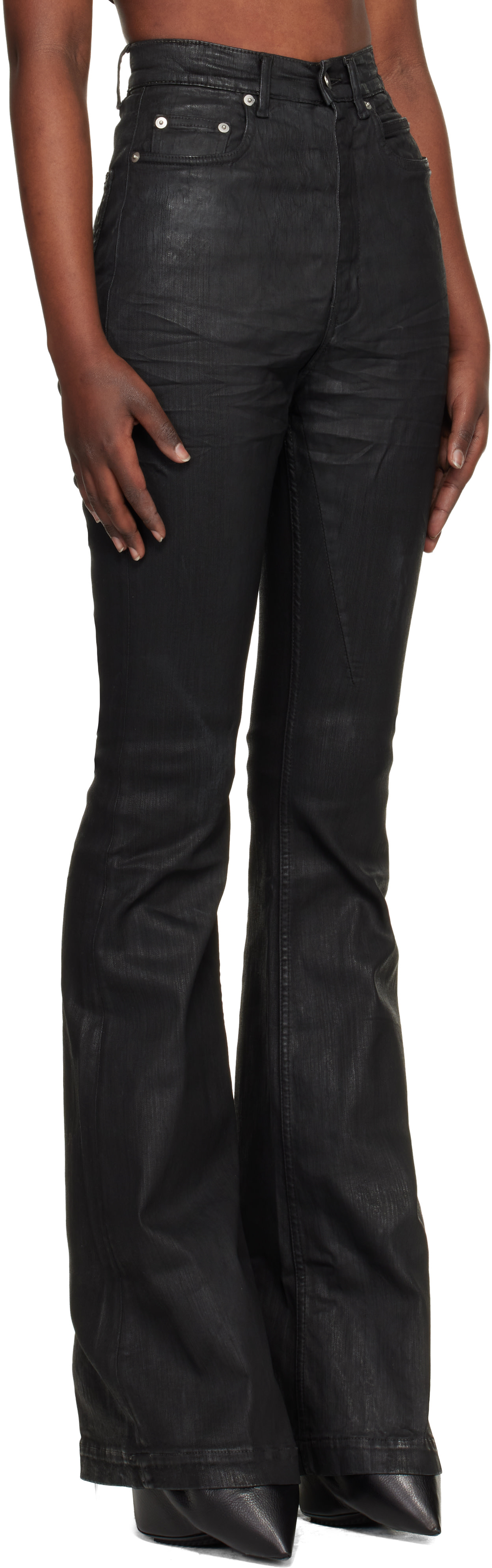 新品 RICK OWENS DRKSHDW BOLAN BOOTCUT 27 Rick Owens DRKSHDW: Black Temple Bolan Bootcut Jeans | SSENSE