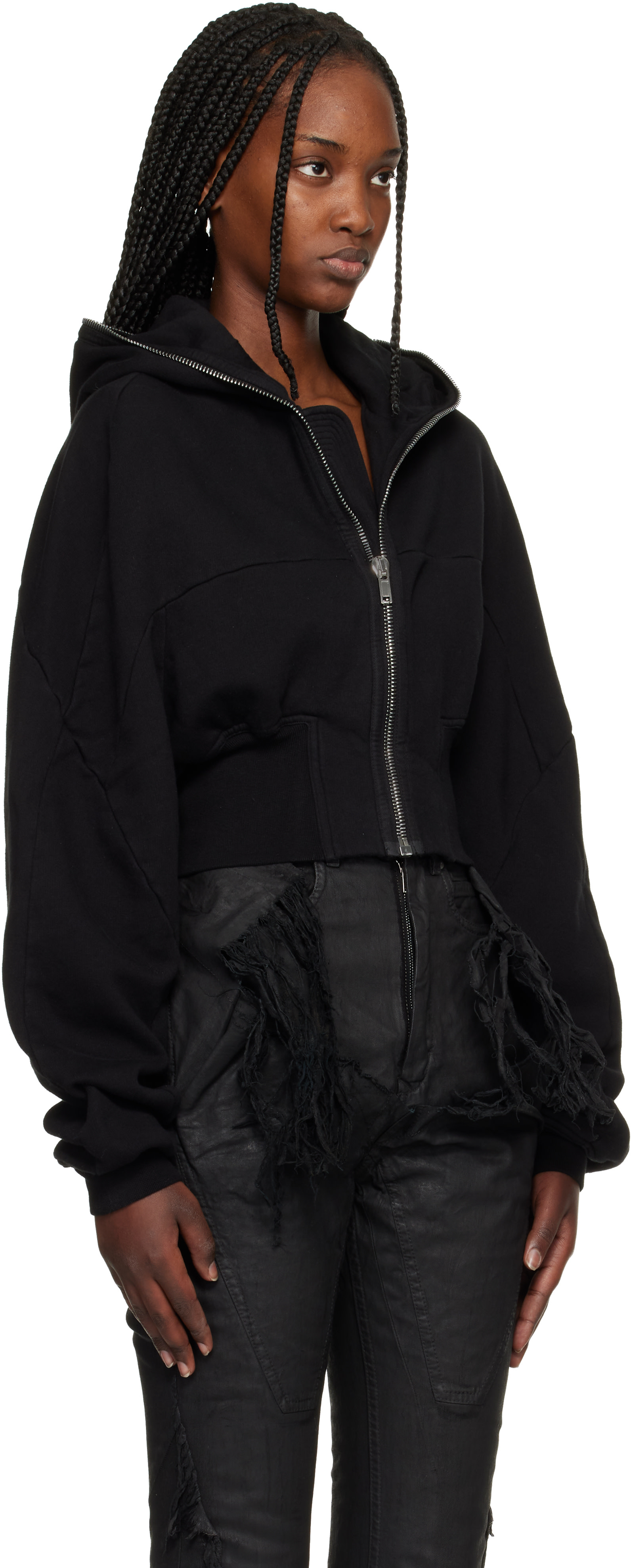 Rick Owens DRKSHDW - Pull à capuche Collage noir - Temple
