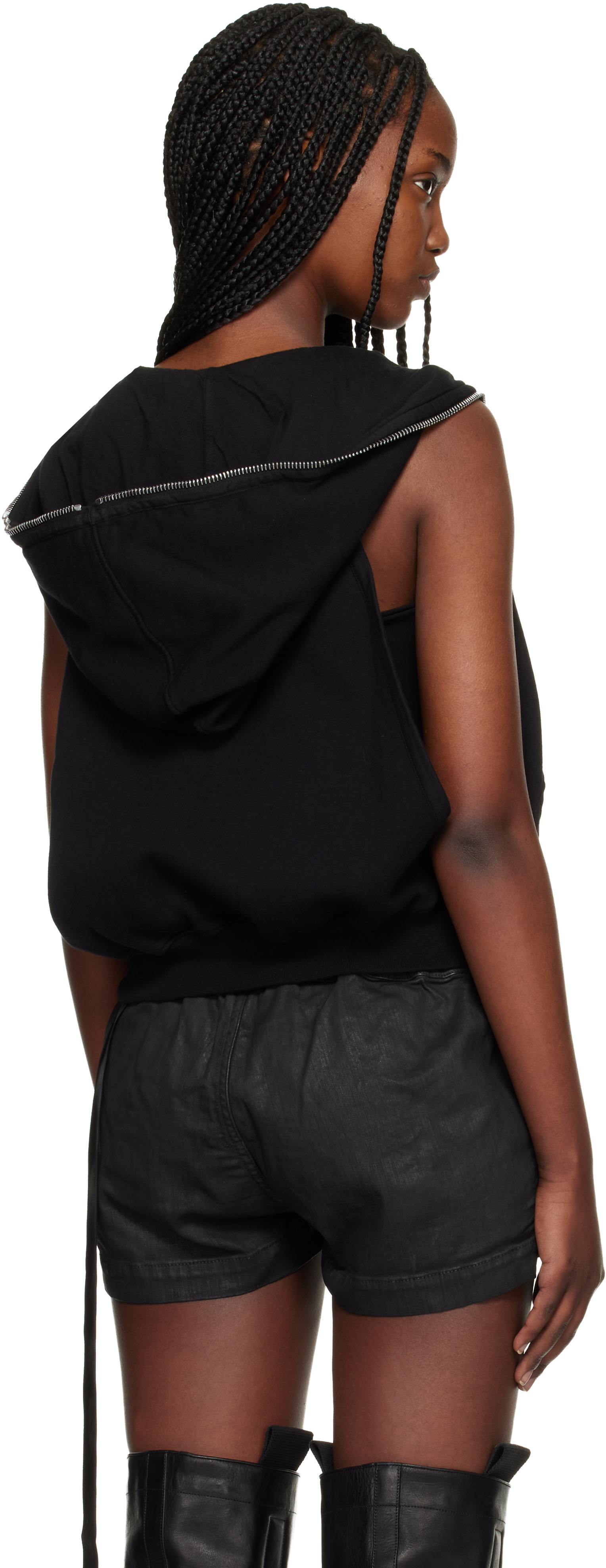 Rick Owens DRKSHDW - Pull à capuche sans manches Cyclops noir - Temple