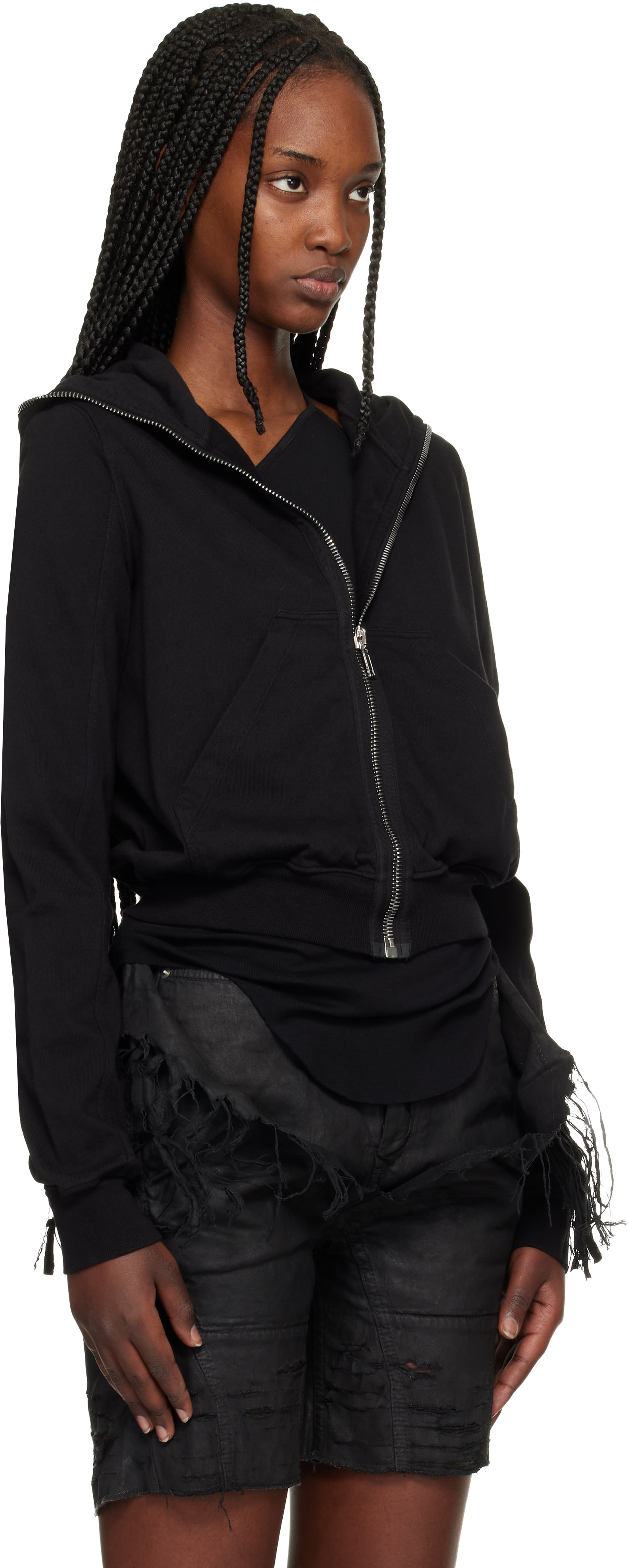 Rick Owens DRKSHDW - Pull à capuche noir - Temple