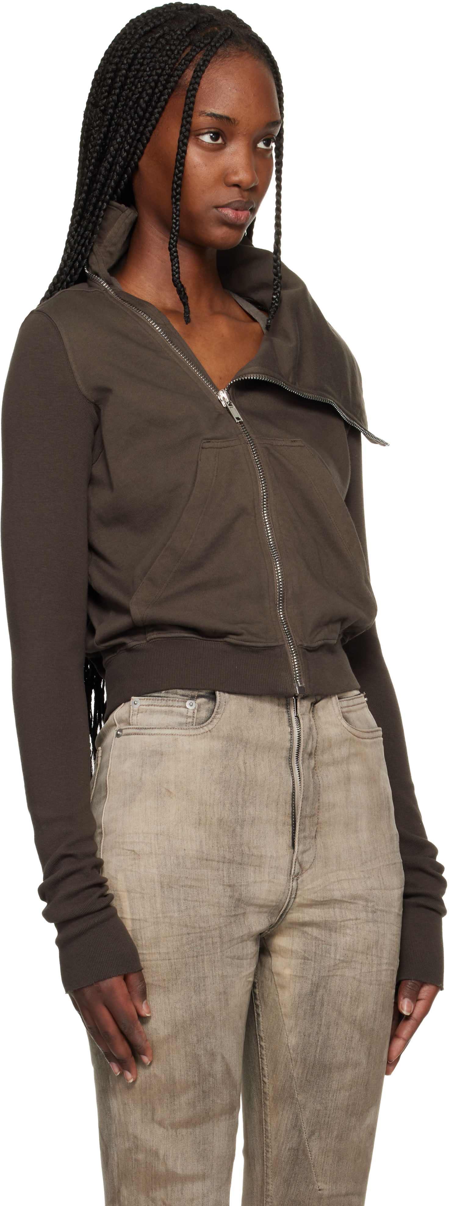 Rick Owens DRKSHDW - Pull molletonné Mountain brun - Temple