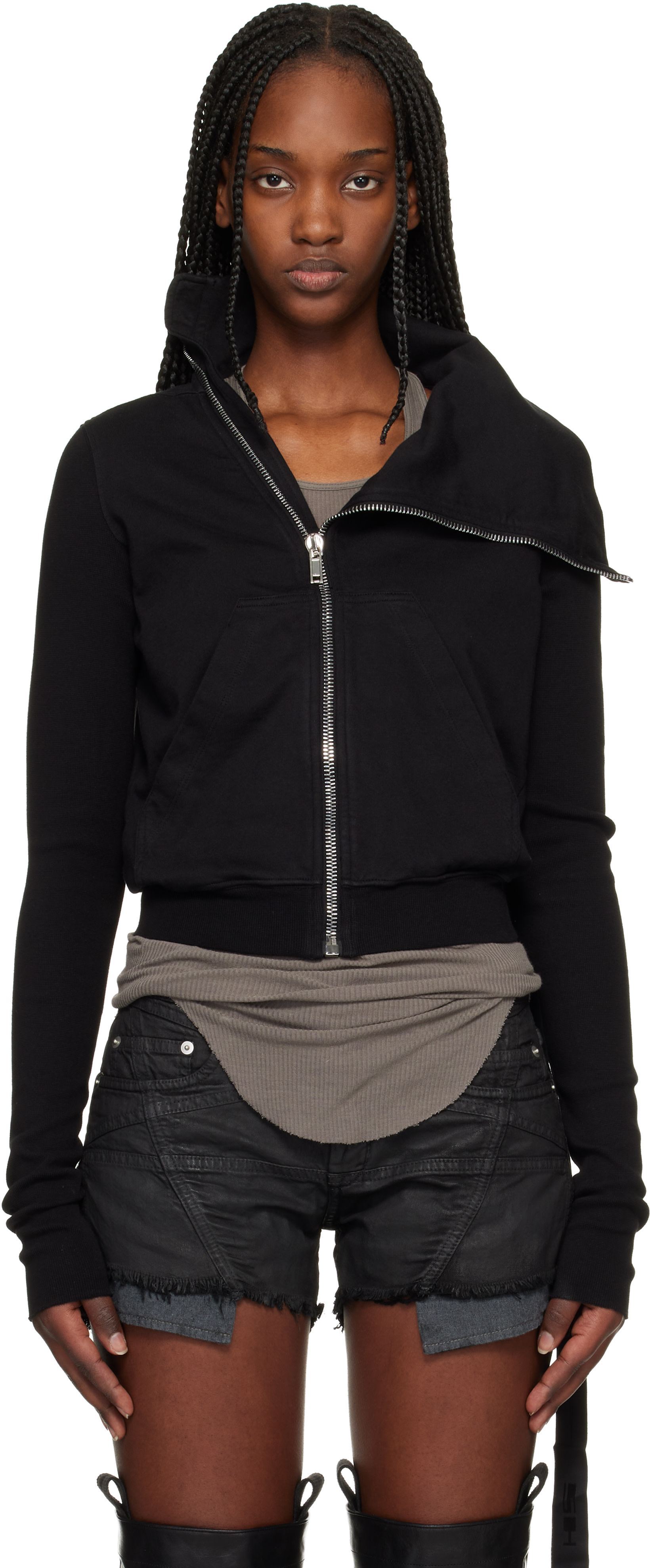 Rick Owens DRKSHDW - Pull molletonné Mountain noir - Temple