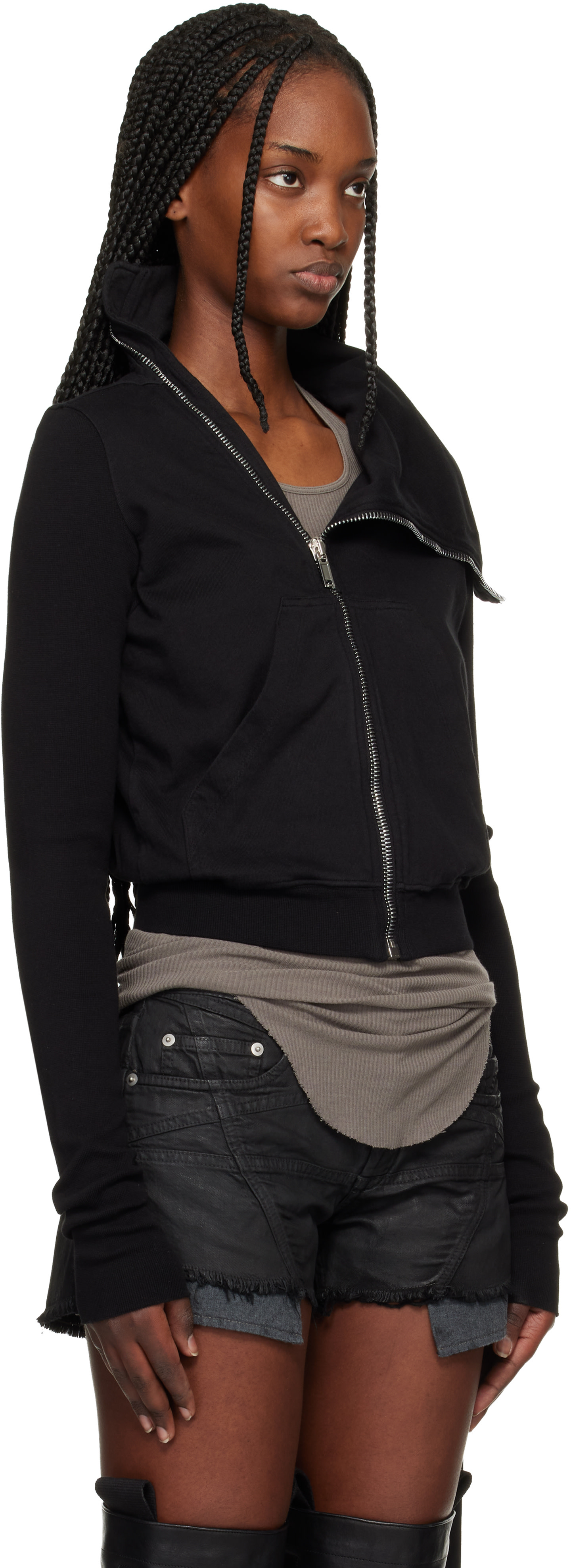 Rick Owens DRKSHDW - Pull molletonné Mountain noir - Temple