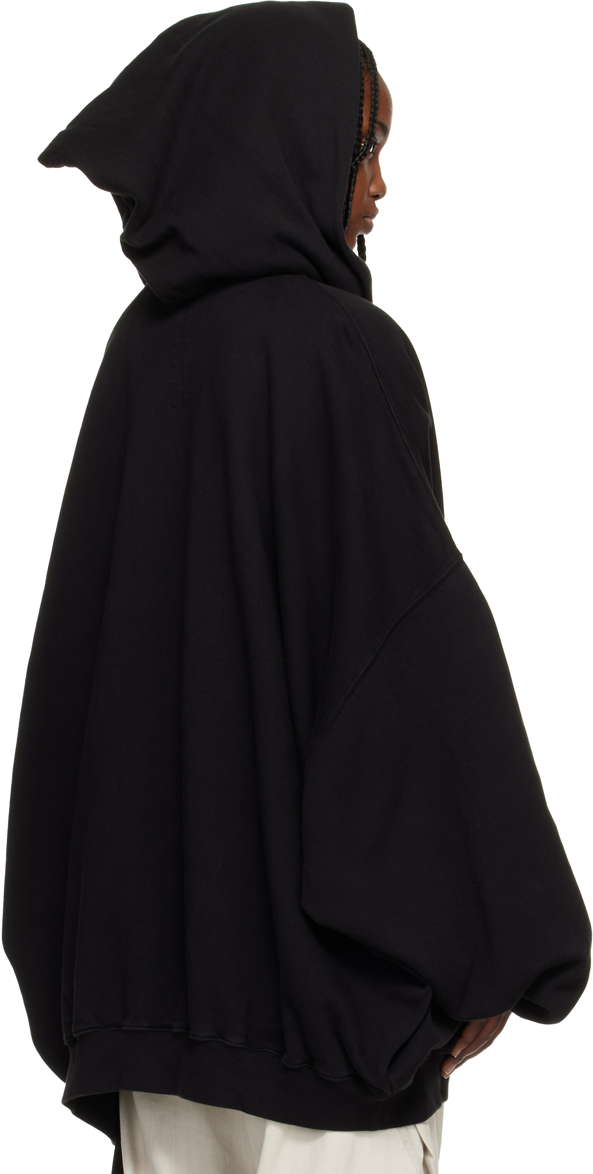 Rick Owens DRKSHDW: Black Temple Mountain Hun Hoodie | SSENSE