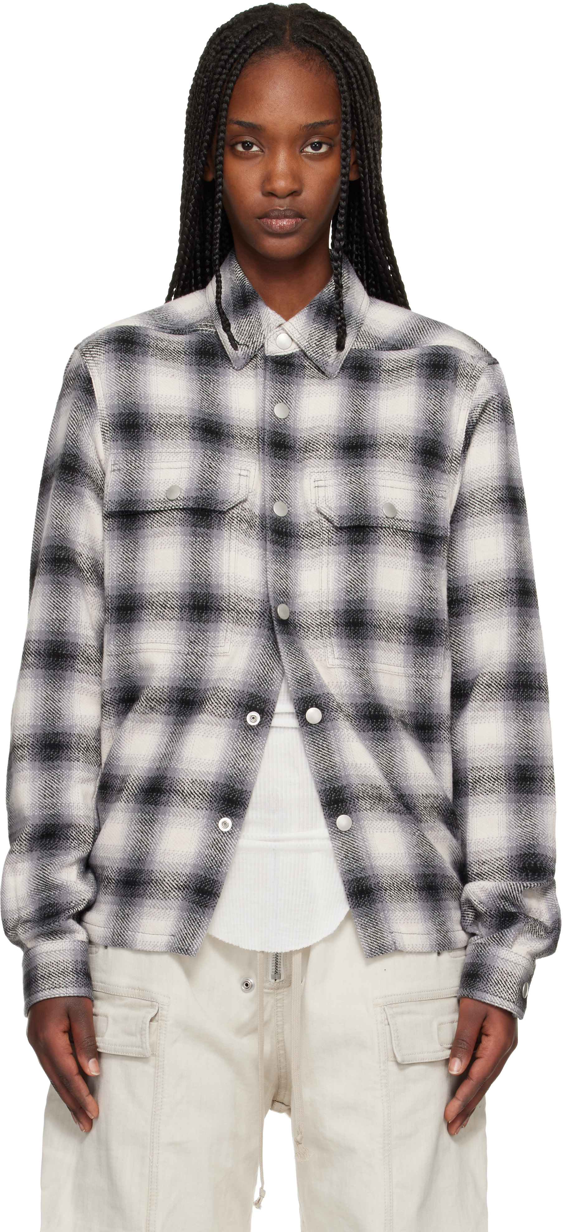 Rick Owens DRKSHDW: Gray Temple Cropped Outershirt | SSENSE