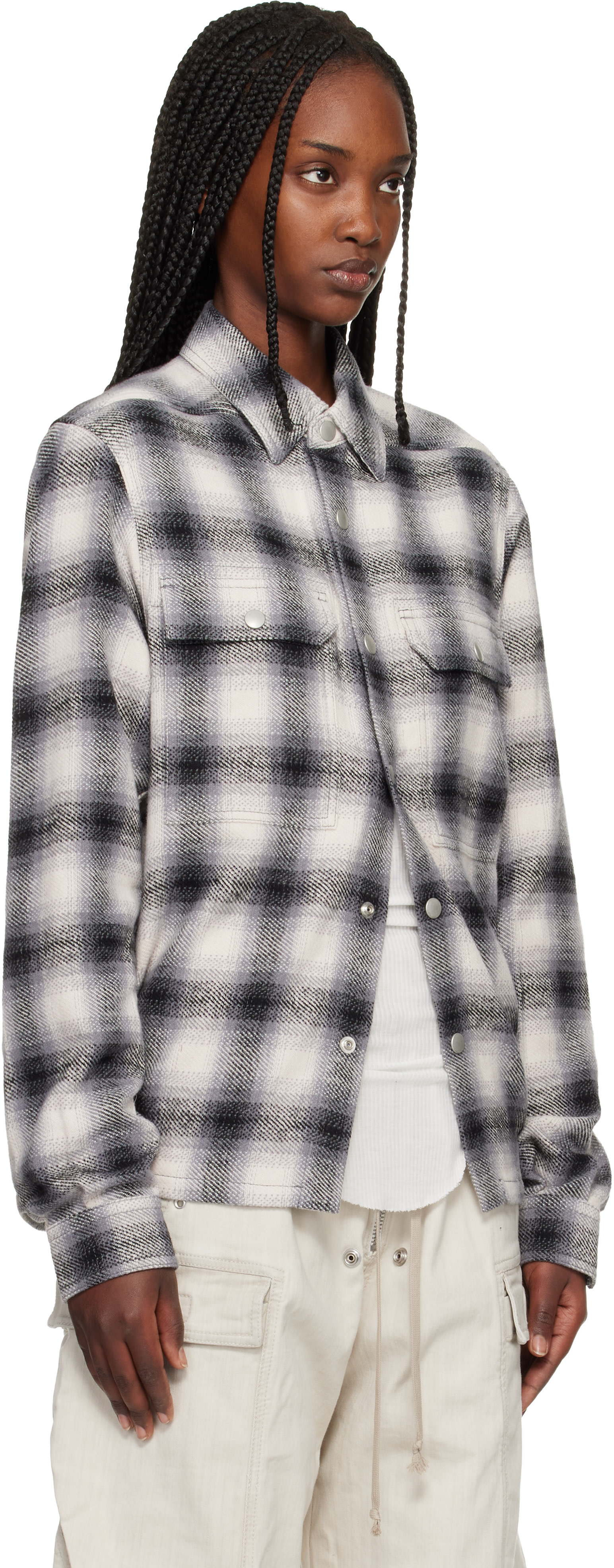 Rick Owens DRKSHDW: Gray Temple Cropped Outershirt | SSENSE