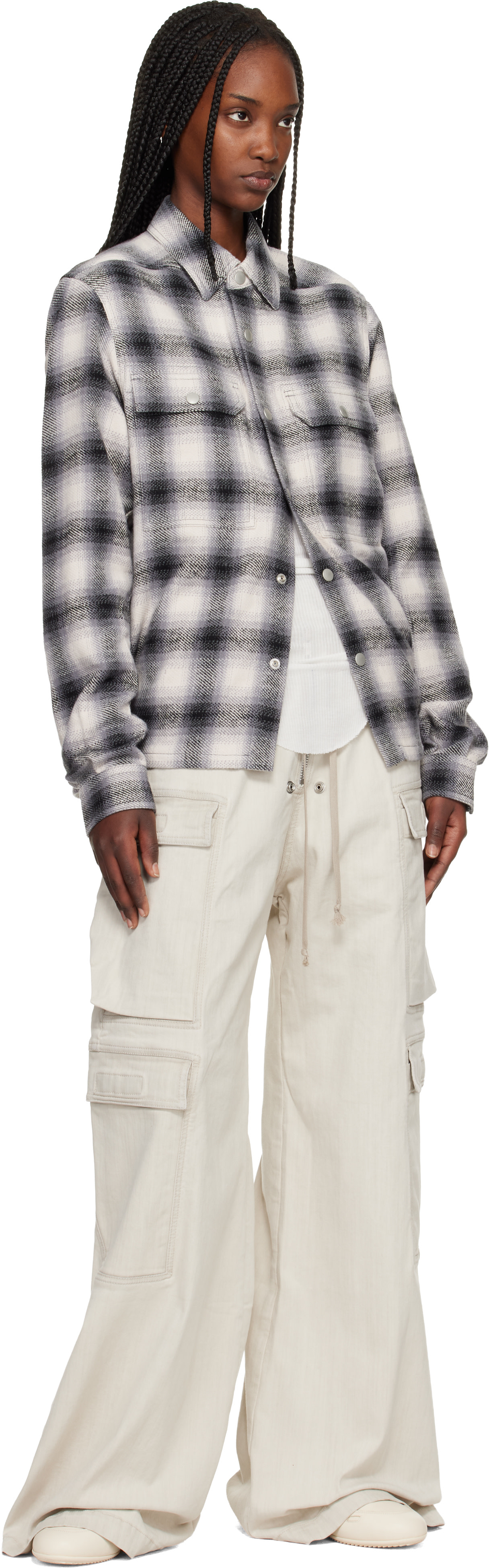 Rick Owens DRKSHDW: Gray Temple Cropped Outershirt | SSENSE
