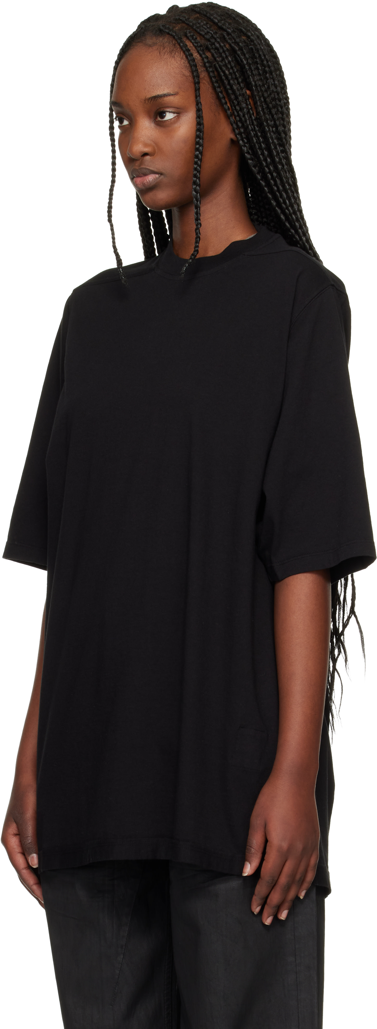 Rick Owens DRKSHDW: ブラック Temple Jumbo SS Tシャツ | SSENSE 日本