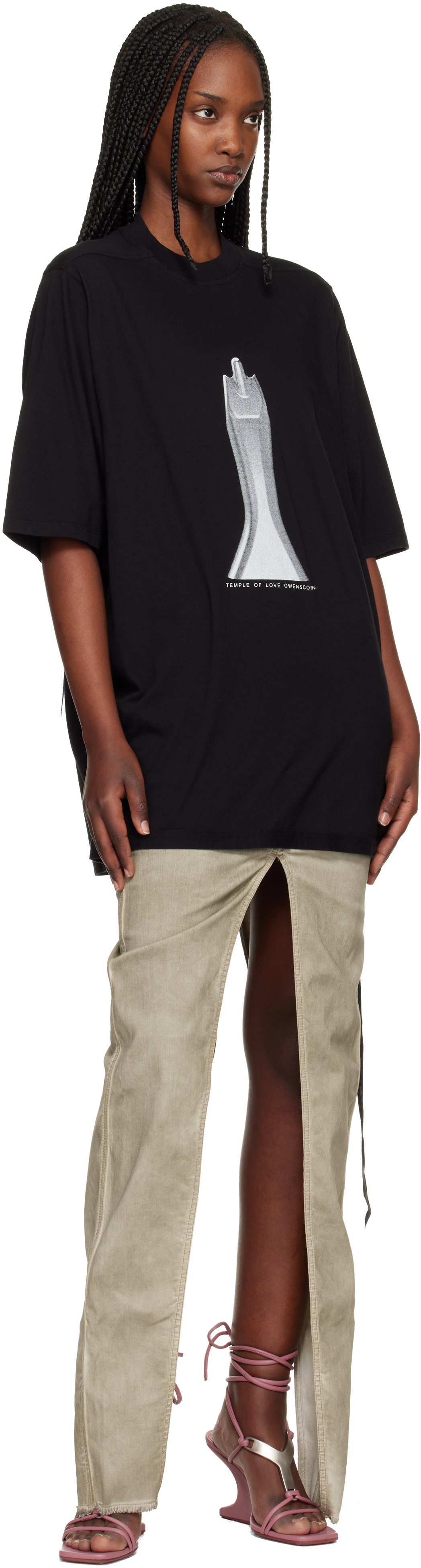 Rick Owens DRKSHDW: Black Temple Jumbo S/S T-shirt | SSENSE