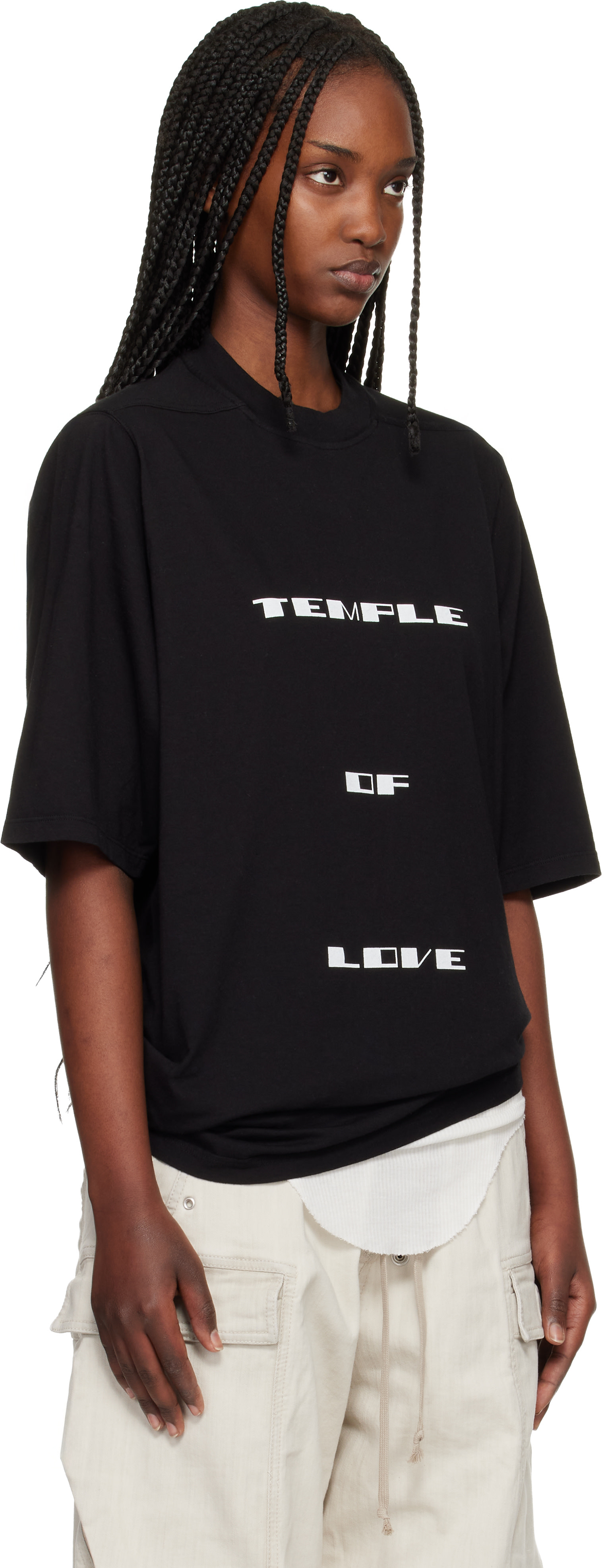 Rick Owens DRKSHDW: Black Temple Jumbo S/S T-shirt | SSENSE