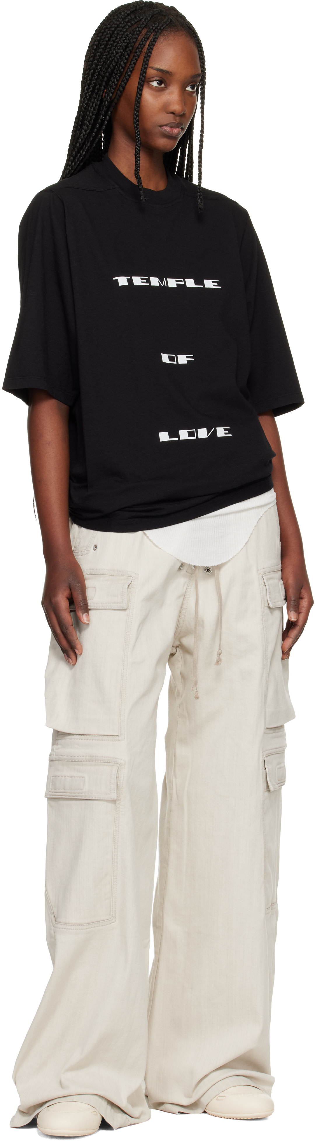 Rick Owens DRKSHDW: Black Temple Jumbo S/S T-shirt | SSENSE