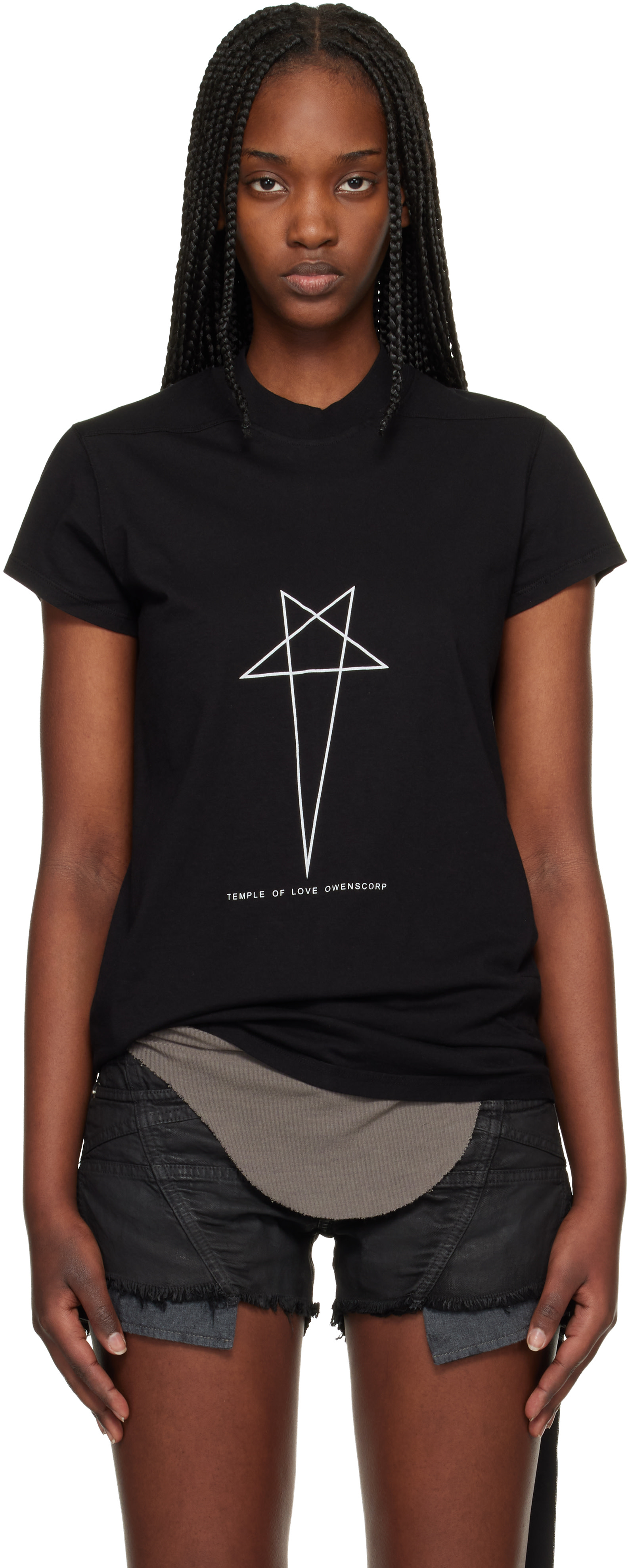Rick Owens DRKSHDW: Black Temple Small Level T-shirt | SSENSE