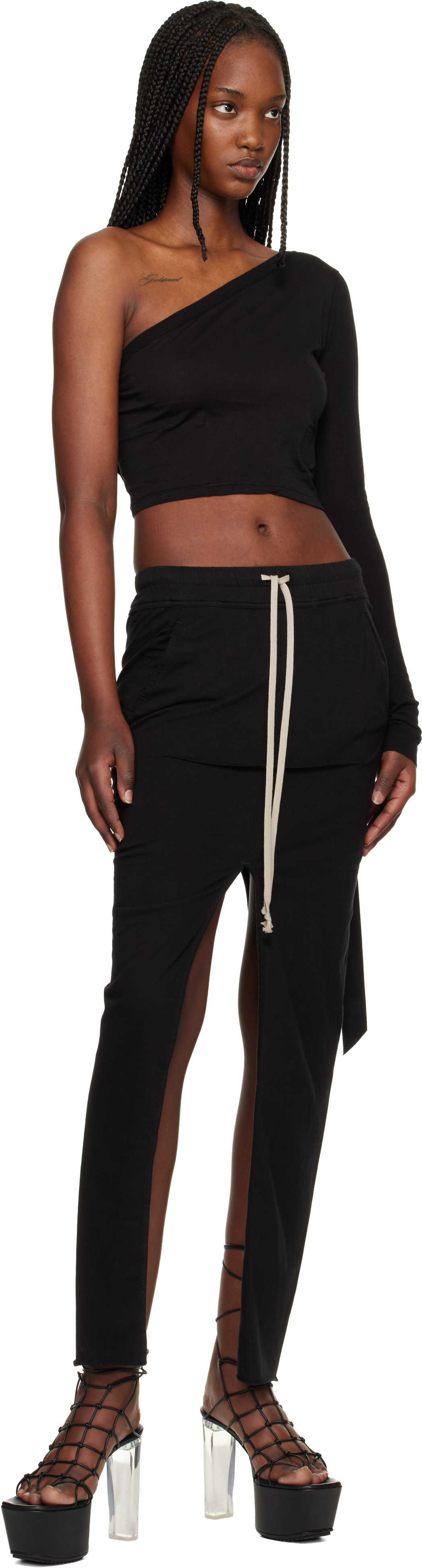 Rick Owens DRKSHDW: ブラック Temple Ziggy トップス | SSENSE 日本