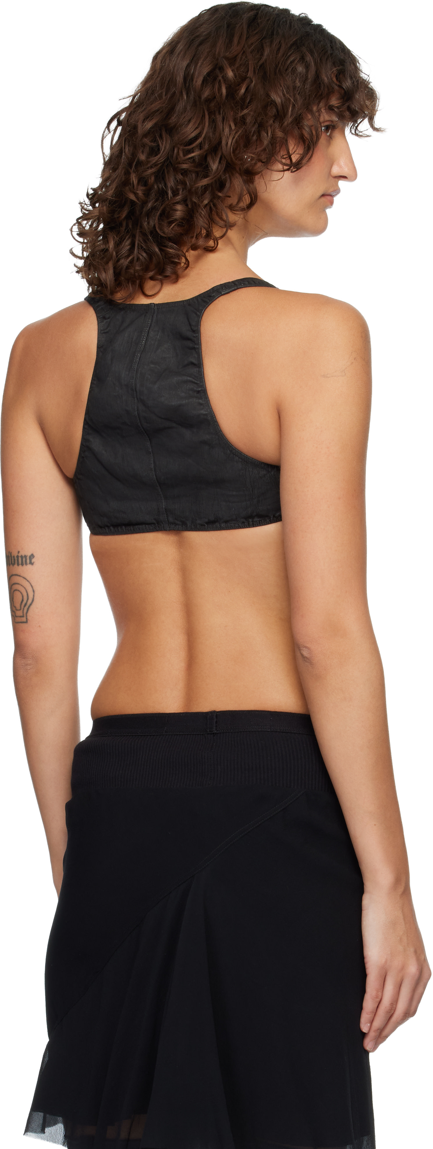 Rick Owens DRKSHDW: Black Temple Horny Denim Top | SSENSE