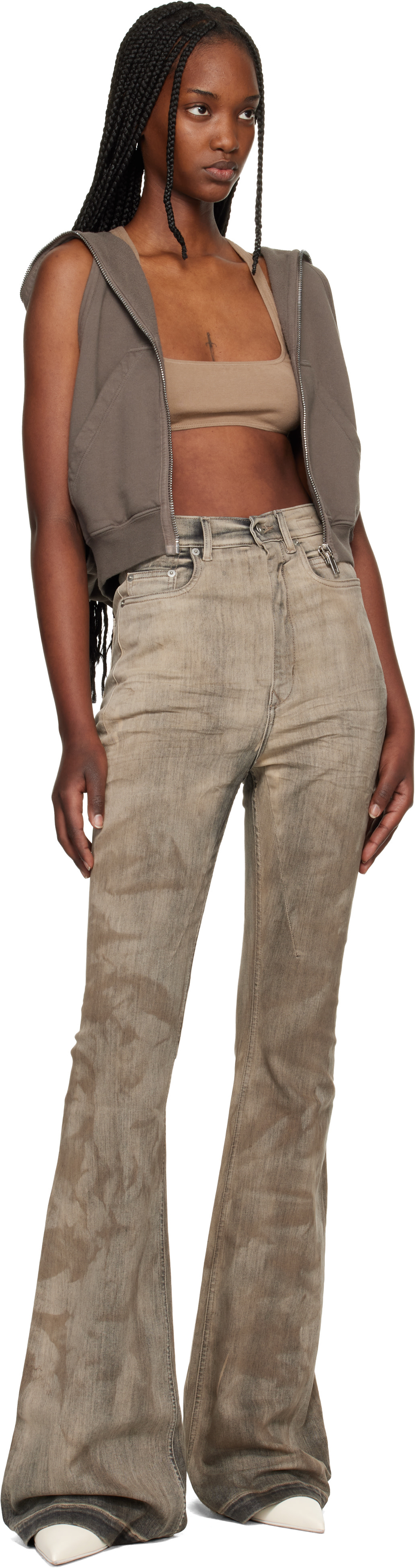 Rick Owens DRKSHDW: Tan Temple Unhorny Top | SSENSE