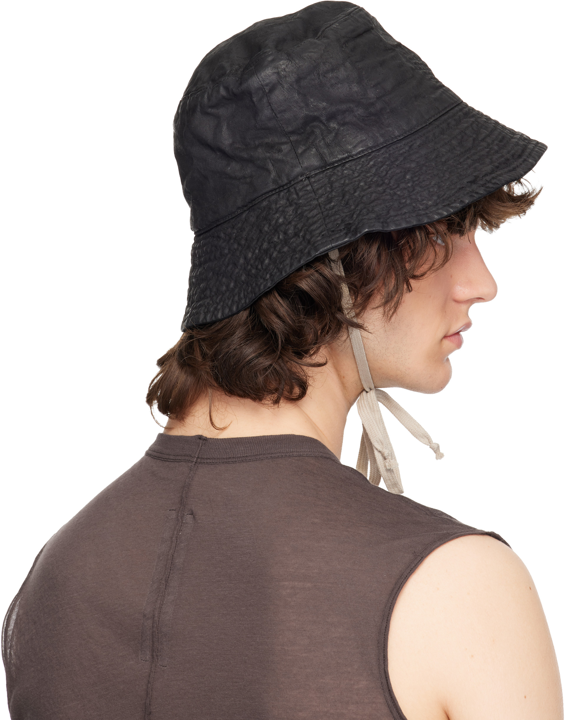 Rick Owens DRKSHDW: Black Temple Gilligan Bucket Hat | SSENSE Canada