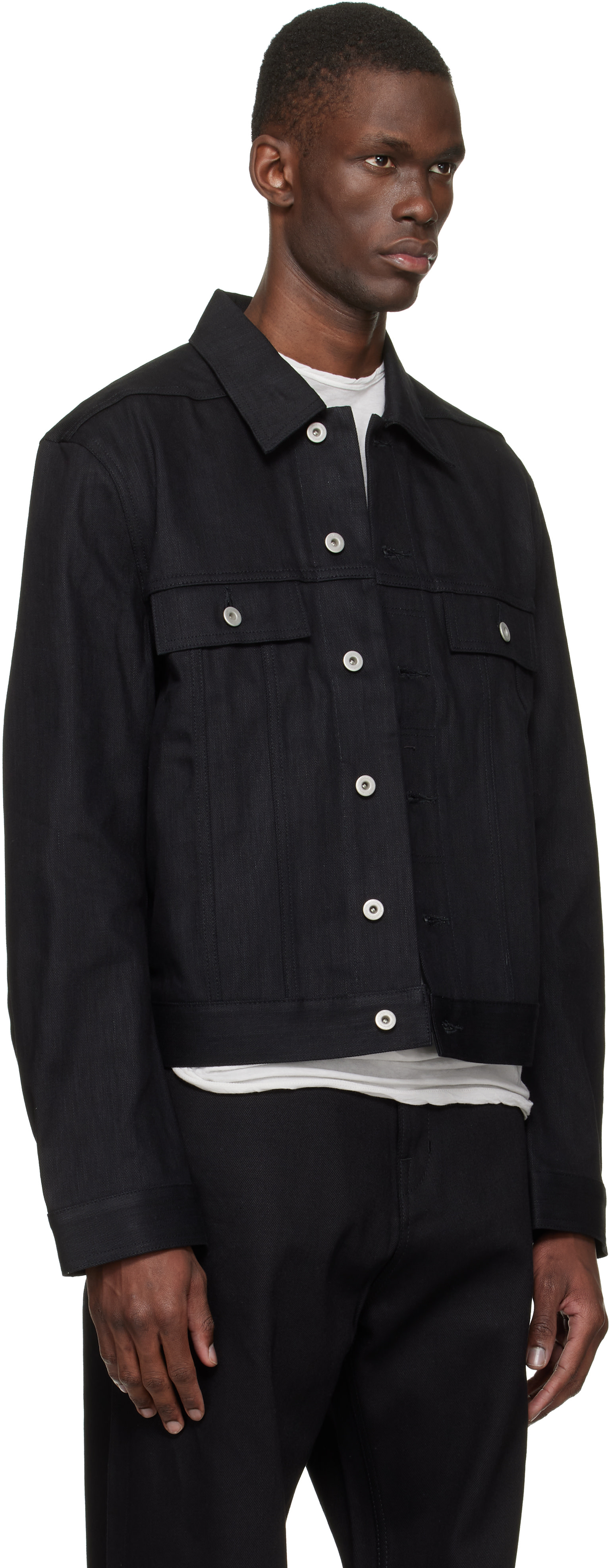 Rick Owens DRKSHDW: ブラック Temple デニム トラッカージャケット